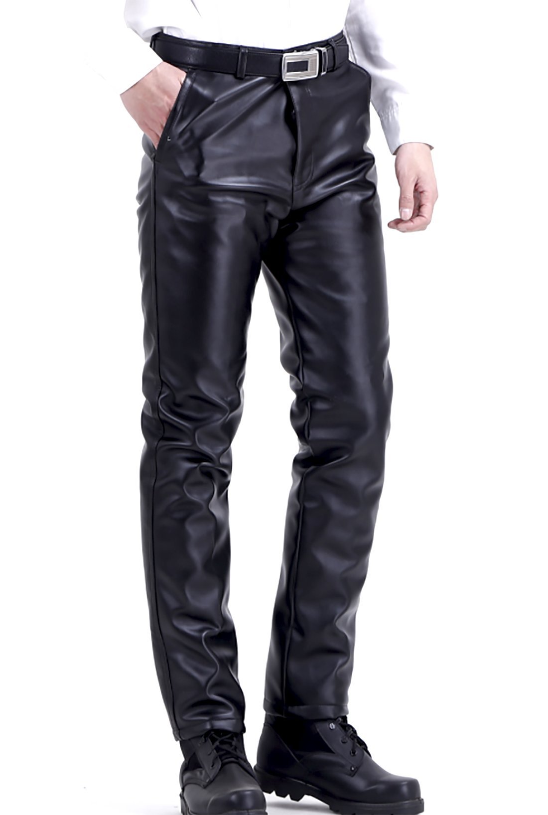 【送料無料】[Laquest] （ラクエスト） 防寒 レザーパンツ 裏ボア ストレート サイズ：36