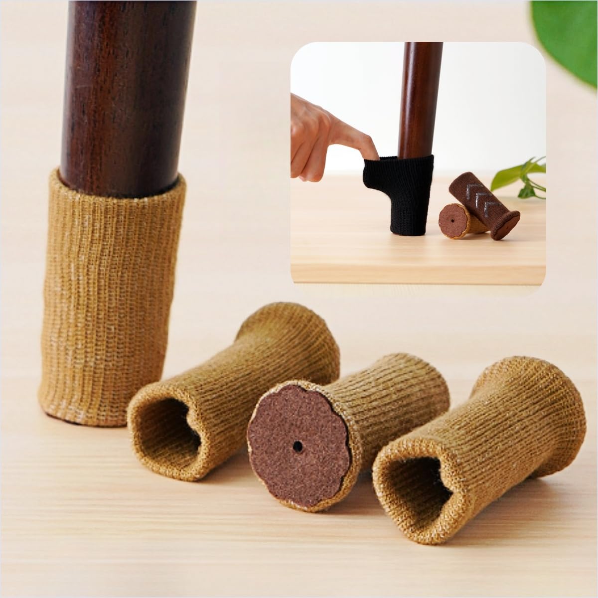 【送料無料】Secchuuピタッと脱げない 椅子脚カバー チェアソックス とれない 椅子脚靴下 家具スライダ..