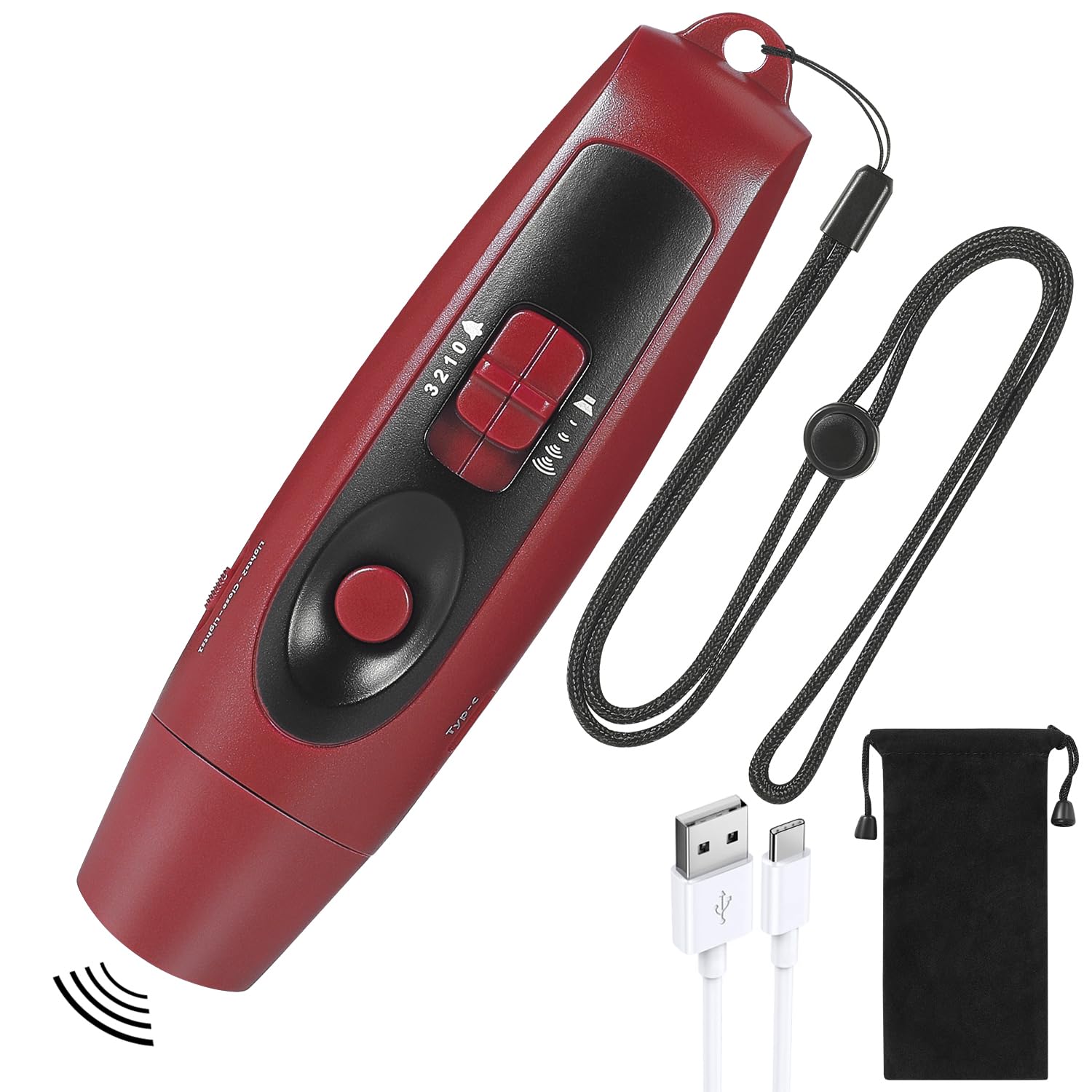 【送料無料】IMTOD 電子ホイッスル 充電式ホイッスル 電子笛 3段階 3種類ホイッスル 2つライトモード 大音量 130db サッカ バスケットボール スポーツ 審判 団体競技 アウトドア 防災 防犯 登山 害獣 衛生 感染対策 色：赤