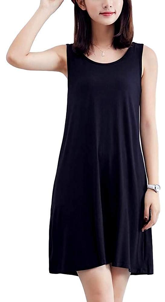 【送料無料】[アスペルシオ] ショート丈 ひざ上 タンクトップワンピース レディース 色：黒色ひざ丈 ...