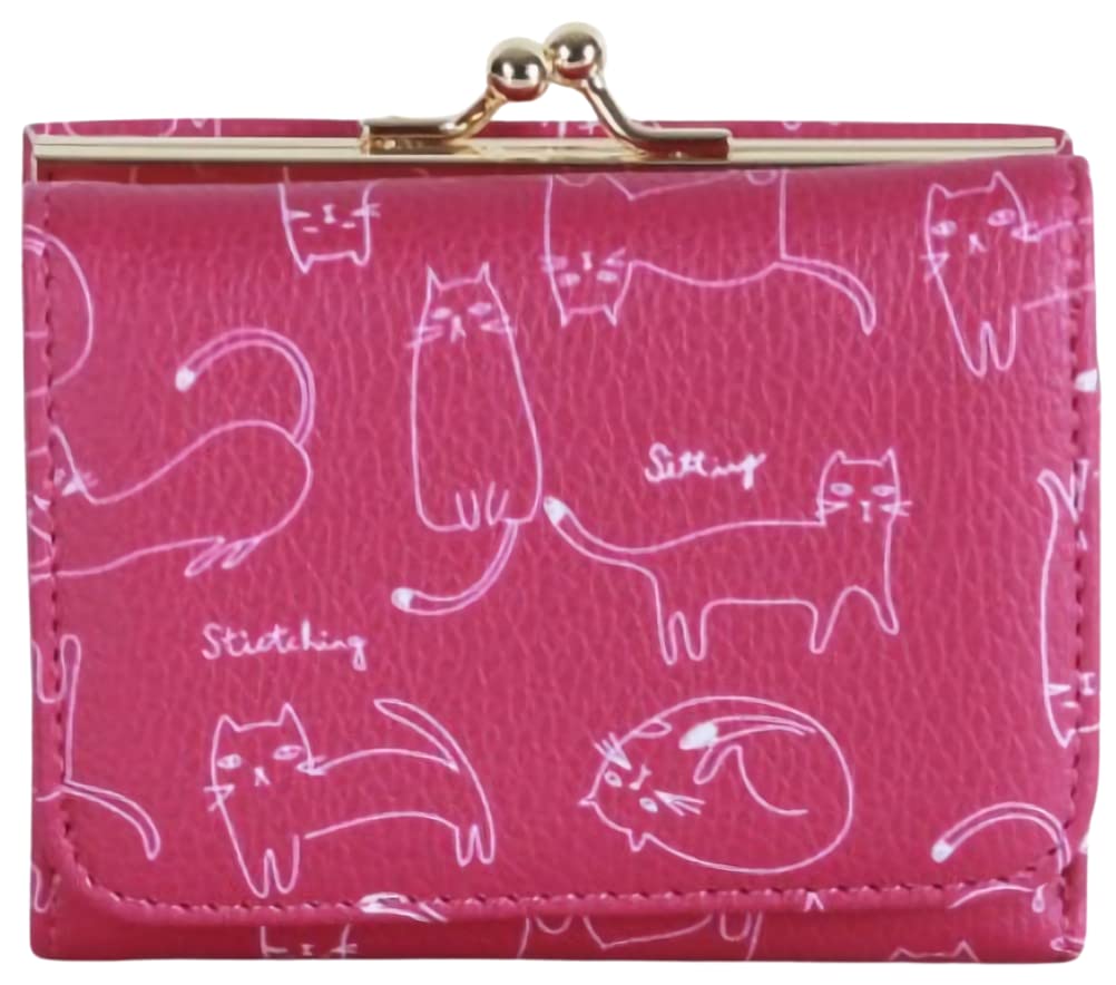 【送料無料】[aspersio] [アスペルシオ] 三つ折財布 カワイイ ミニ 軽量 3つ折り 3つ折 ねこ柄 レディ..