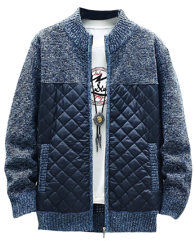 【送料無料】[aspersio] [アスペルシオ] 長袖 スタイリッシュ フルジップ ニット ジャケット メンズ 色..