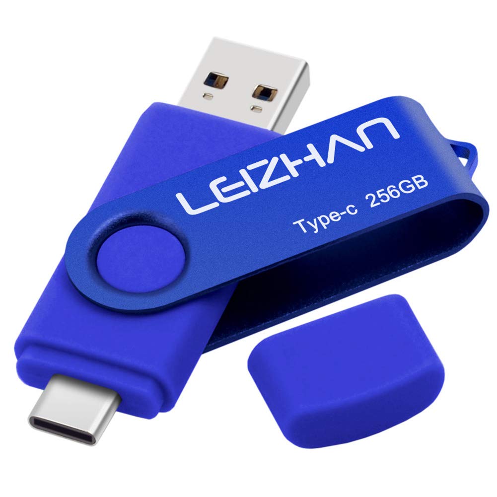 【送料無料】LEIZHAN TYPE-C USB メモリー・フラッシュドライブ 回転式 人気 USB 高速転送 OTG 3.0携帯電話 コンピューター用 容量不足解消 マイクロペンドライブ 大容量 Uスティック 色：ブルー、サイズ：64GB