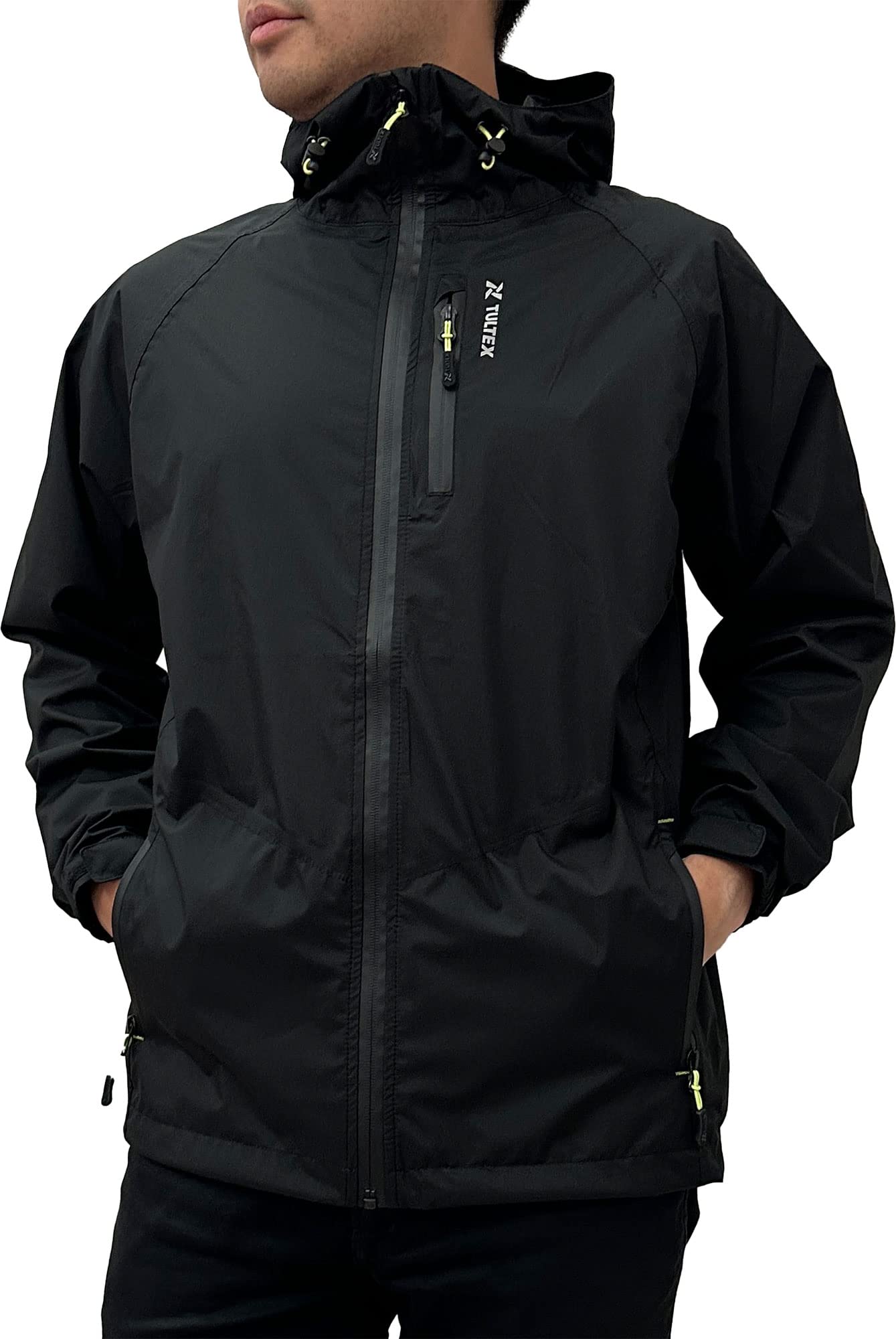 【送料無料】[タルテックス] ストレッチレインジャケット 全天候型 防風 防水 耐水圧10,000mmHO 透湿度20,000g/m24hrs メンズ M,L,LL,3L 色：010ブラック、サイズ：S