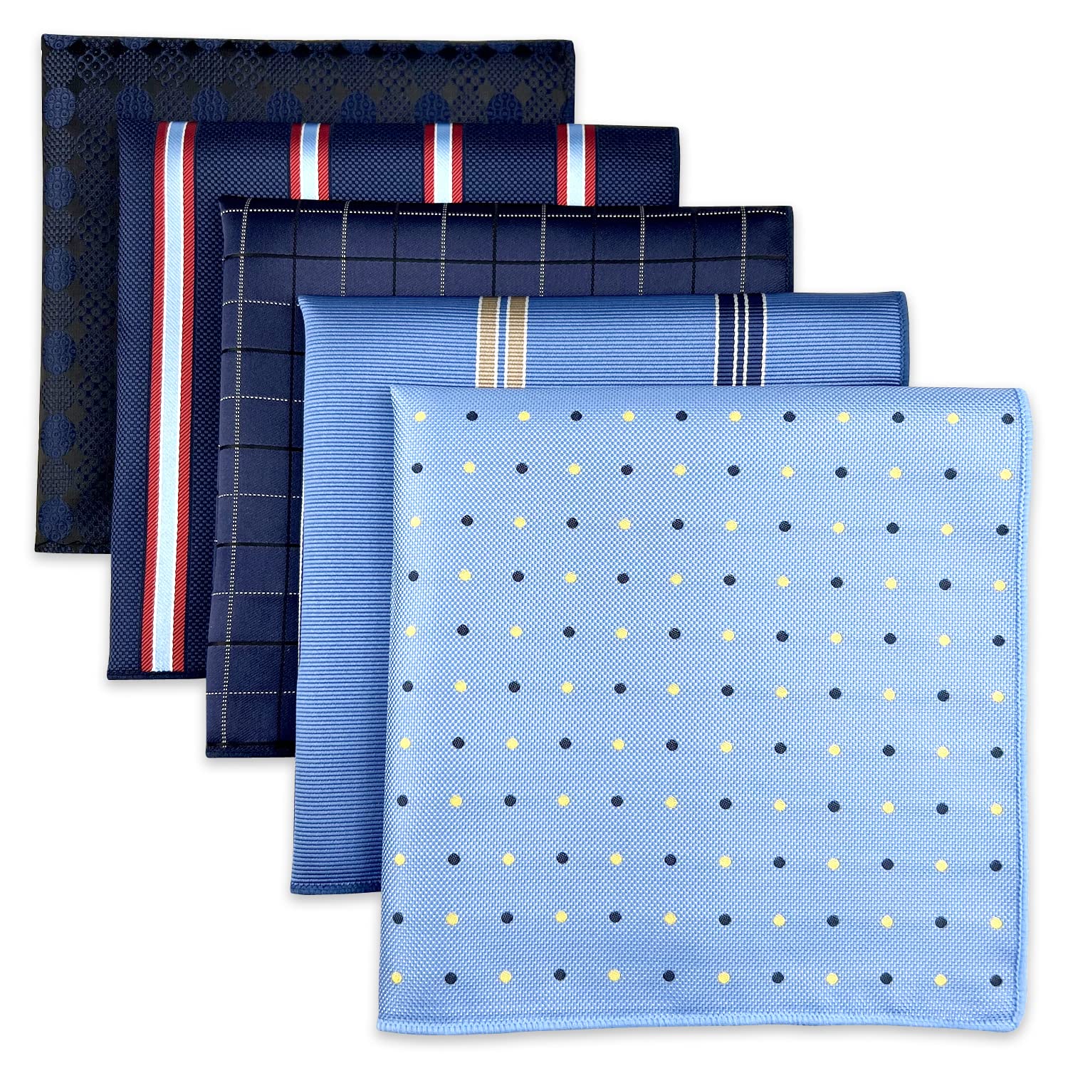 【送料無料】(シッラクスとウイング) Shlax&Wing 5本メンズポケットチーフセットビジネスしまシルク 色..