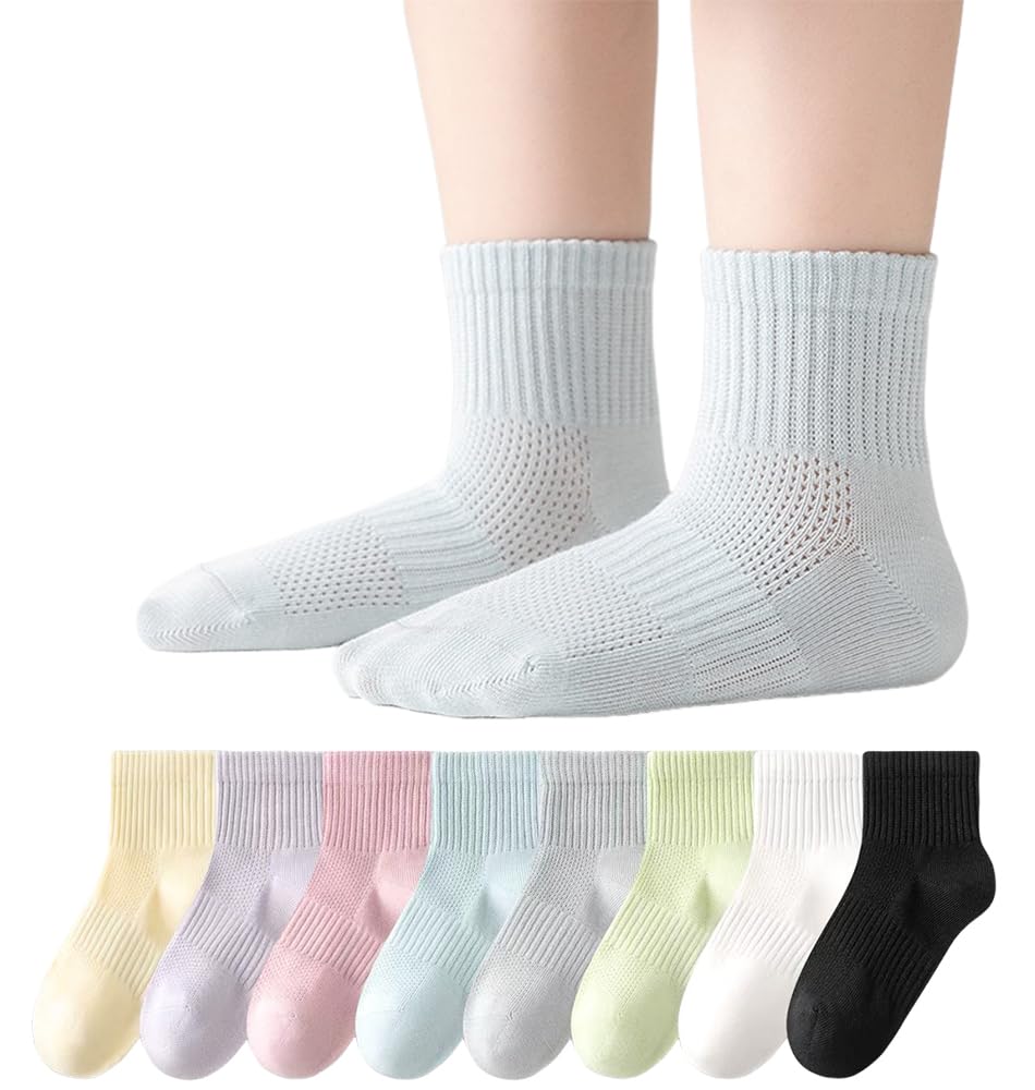 【送料無料】[ZGKULAEAOW] 子ども 靴下 3足組 キッズ ソックス 綿メッシュ 学校用 男の子 女の子 ショ..