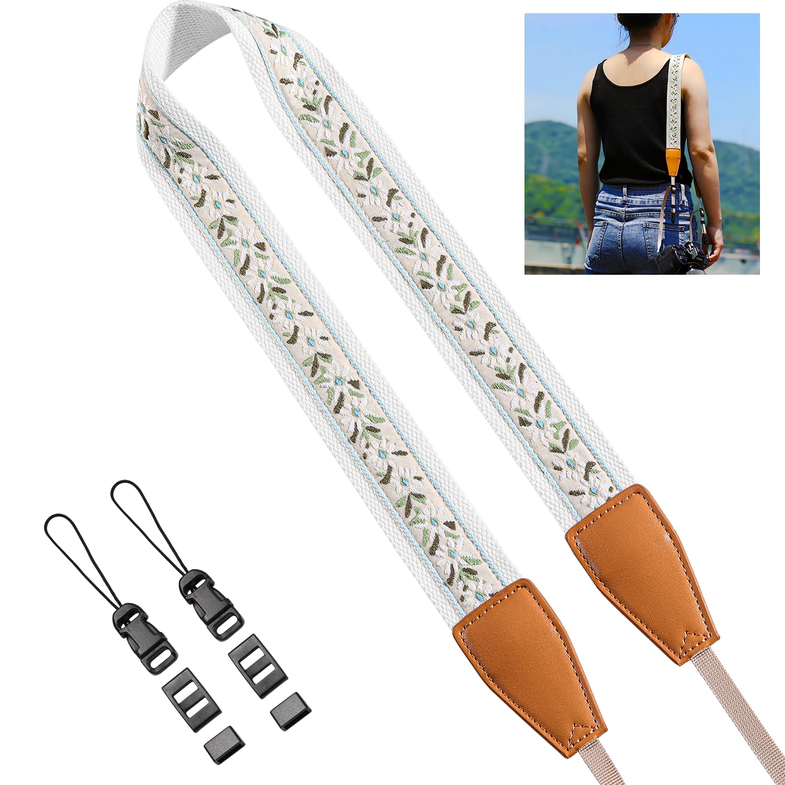 【送料無料】[Yullmu] カメラストラップ カメラネックストラップ 一眼レフ ボヘミアン風 かわいい おし..