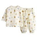 【送料無料】Futupe ベビー パジャマ 薄手 長袖 長ズボン 前開き ボタン 綿100% ダブルガーゼ キッズ 女の子 男の子 ルームウェア 上下セット 8...