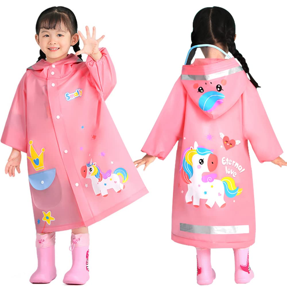 【送料無料】[HYJEAL] キッズ レインコート 防水加工 反射テープ付き 子供 女の子 男の子恐竜柄 ユニコ..