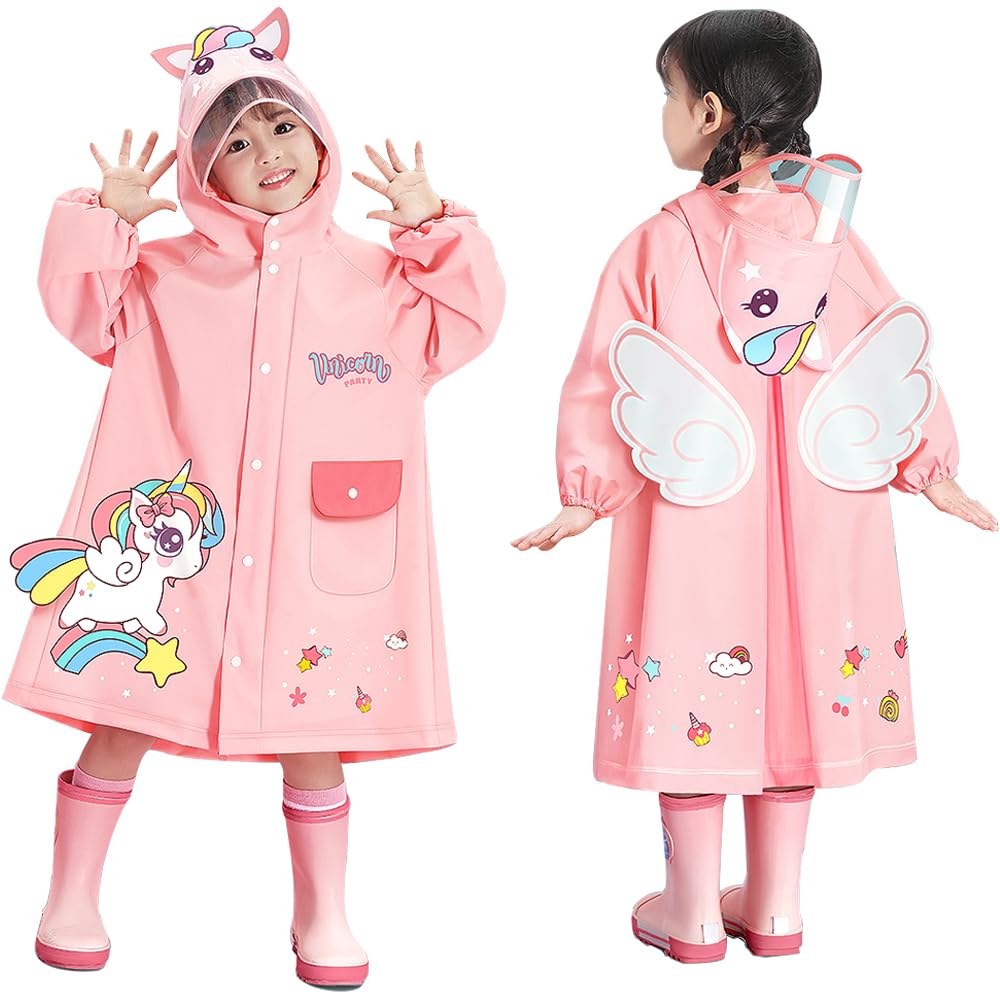 【送料無料】[HYJEAL] キッズ レインコート 防水加工 反射テープ付き 子供 女の子 男の子恐竜柄 ユニコ..