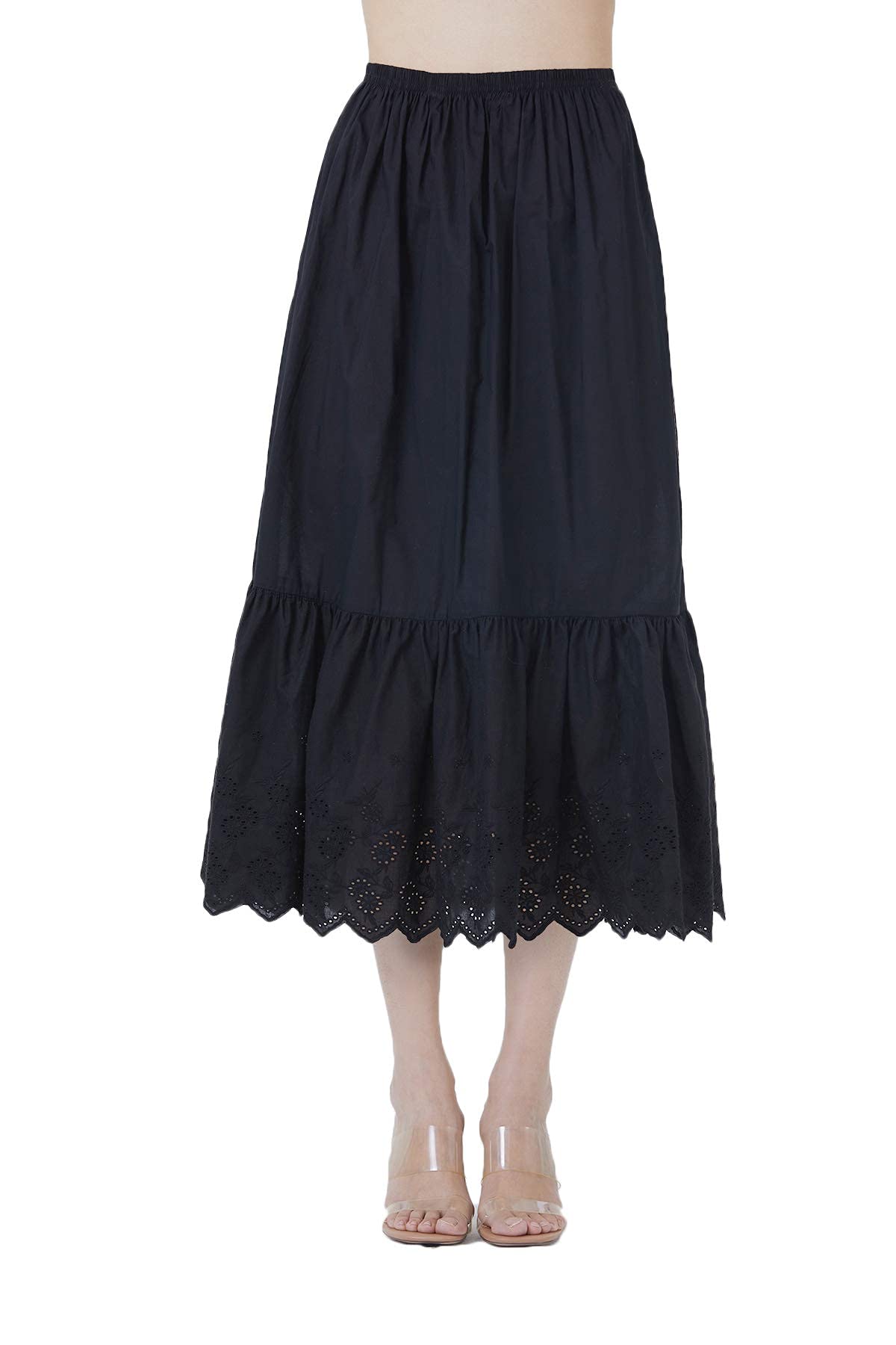 【送料無料】[BEAUTELICATE] ペチコート レディース 綿 レース付き 静電気防止 インナーウェア 通気吸..