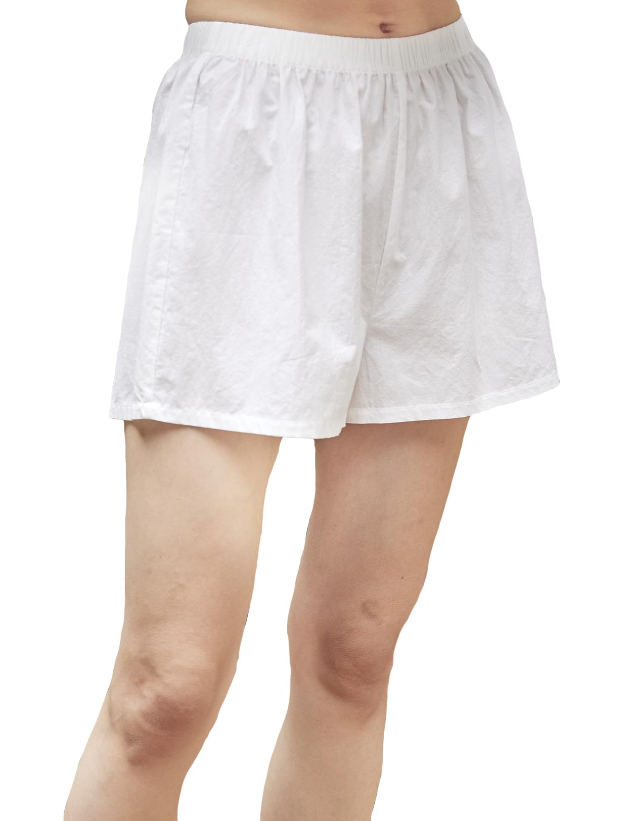 【送料無料】[BEAUTELICATE] ぺチパンツ 100％綿 ショート丈 無地 シンプル 吸汗通気 透け防止 夏 涼しい インナー パジャマパンツ 色：ホワイト、サイズ：2L