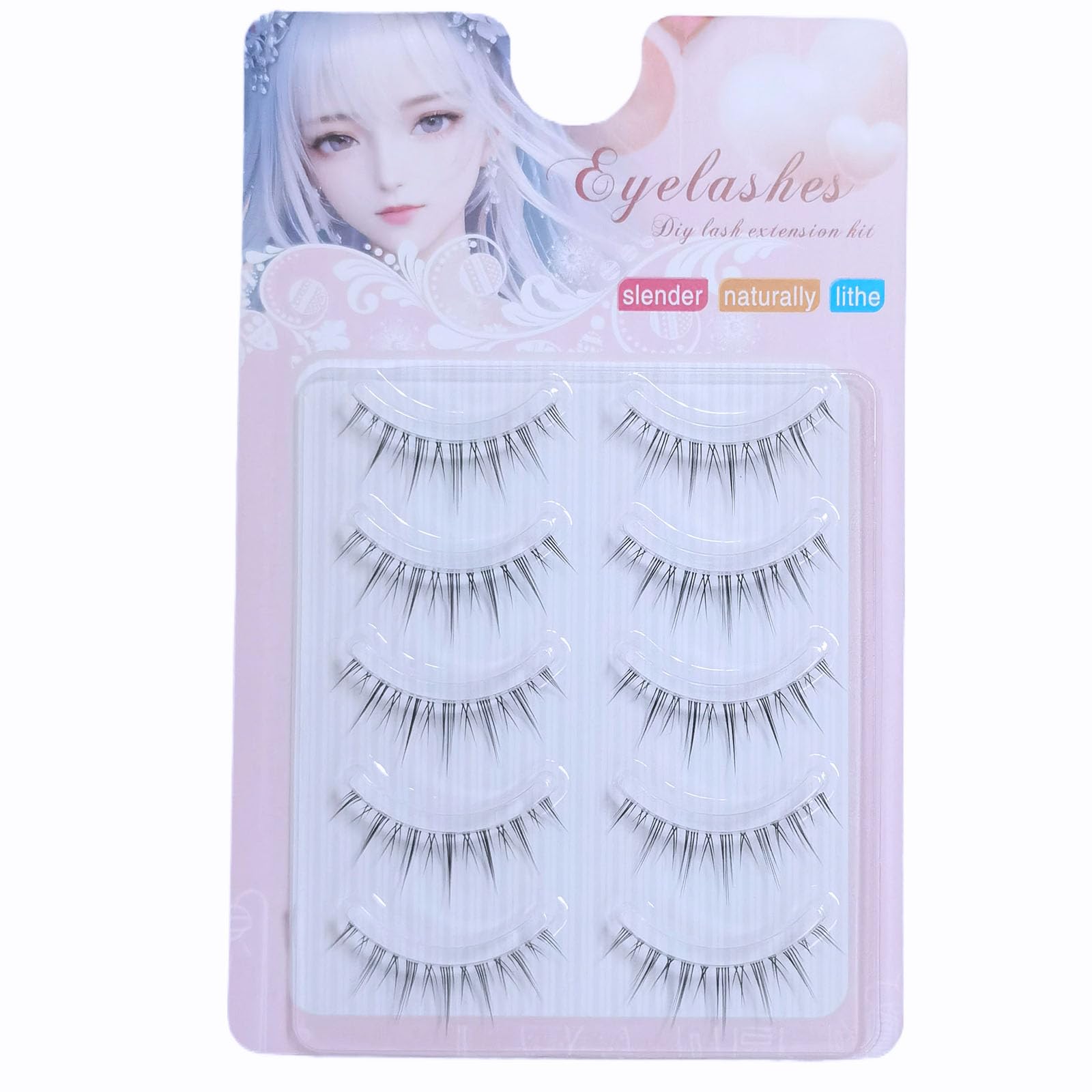 【送料無料】Bodermincerつけまつげ ナチュラル上まつげ人気 手作り 女優まつげ5組 色：イ ...