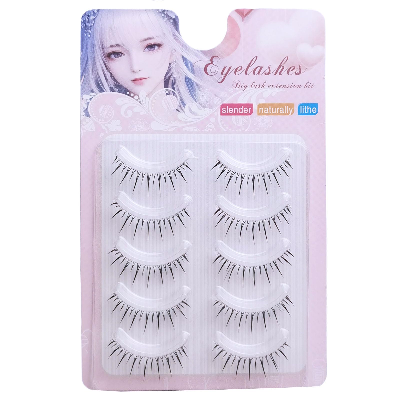 【送料無料】Bodermincerつけまつげ ナチュラル上まつげ人気 手作り 女優まつげ5組 色：イ ...