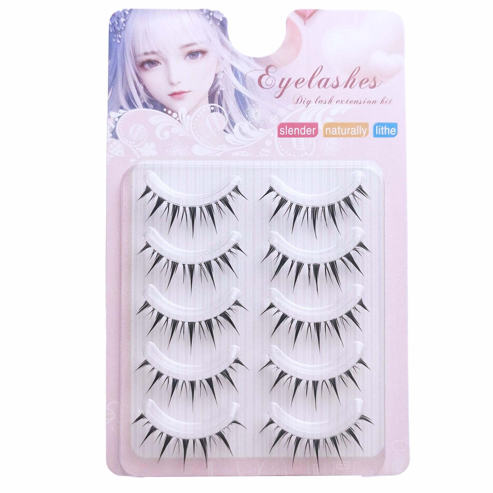 【送料無料】Bodermincerつけまつげ ナチュラル上まつげ人気 手作り 女優まつげ5組 色：イ ...