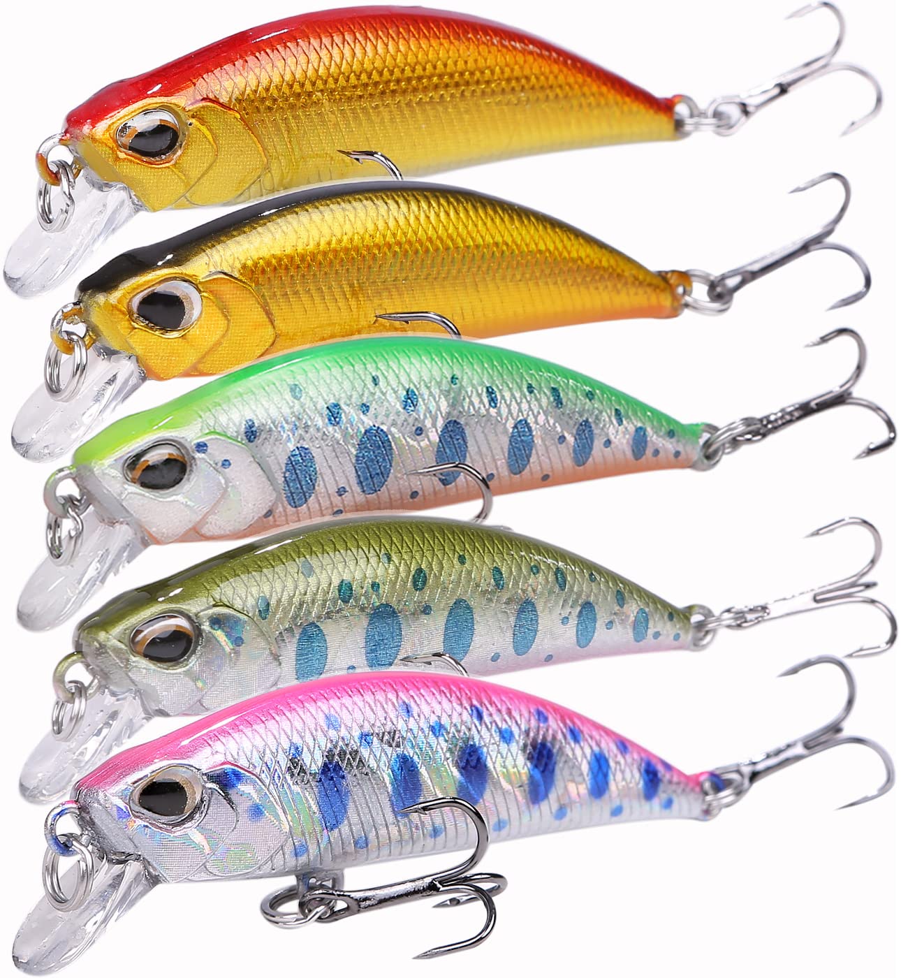 【送料無料】CONTYU 渓流ルアー トラウトミノー セット シンキング 38mm 50mm 平打ち ...