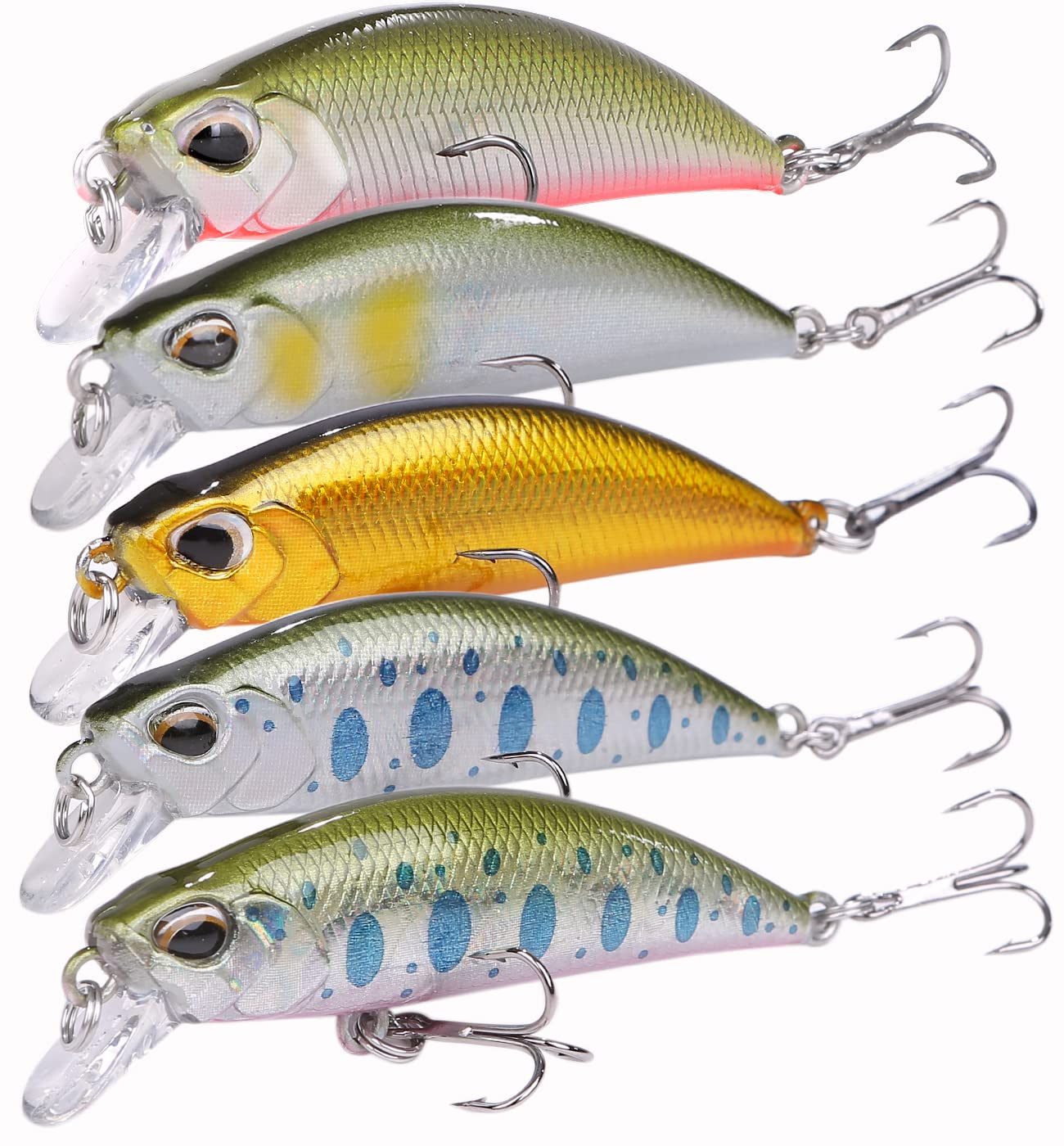 【送料無料】CONTYU 渓流ルアー トラウトミノー セット シンキング 38mm 50mm 平打ち ...