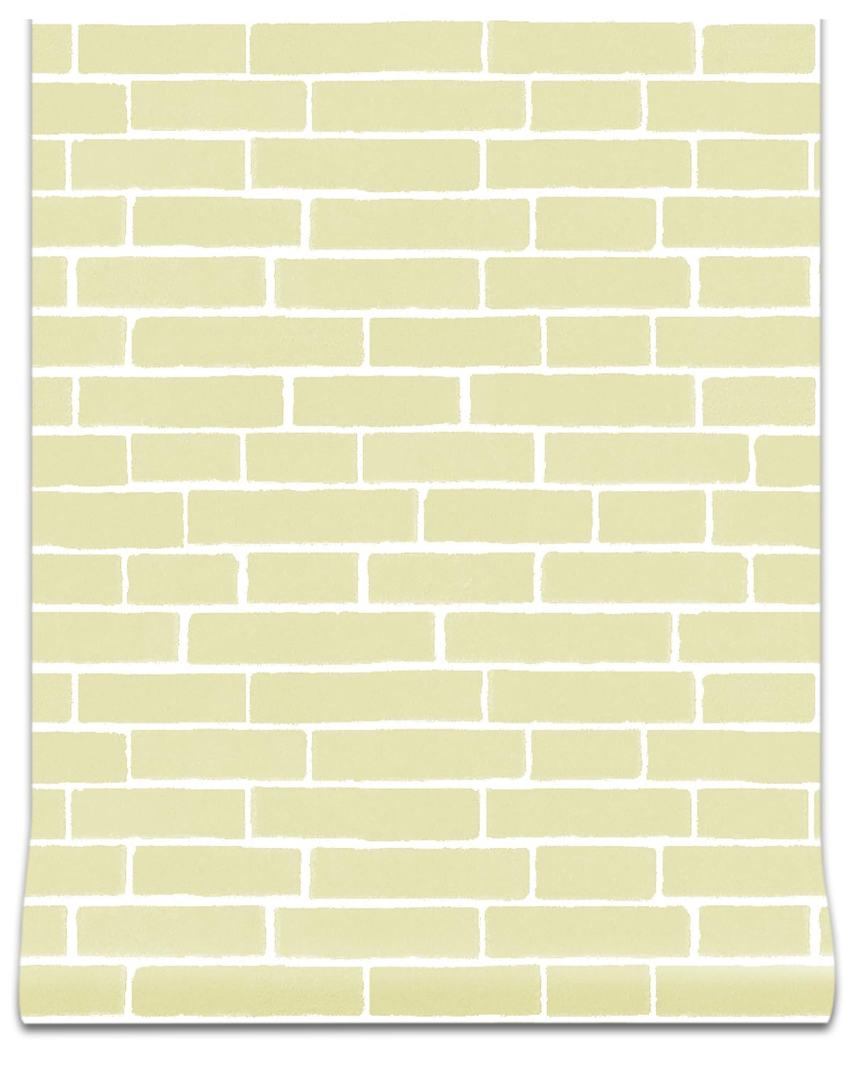 【送料無料】FOLU 壁紙シール レンガ調 つや消し 色：S19-ライトイエロー、サイズ：幅40 cm x 長さ10 m