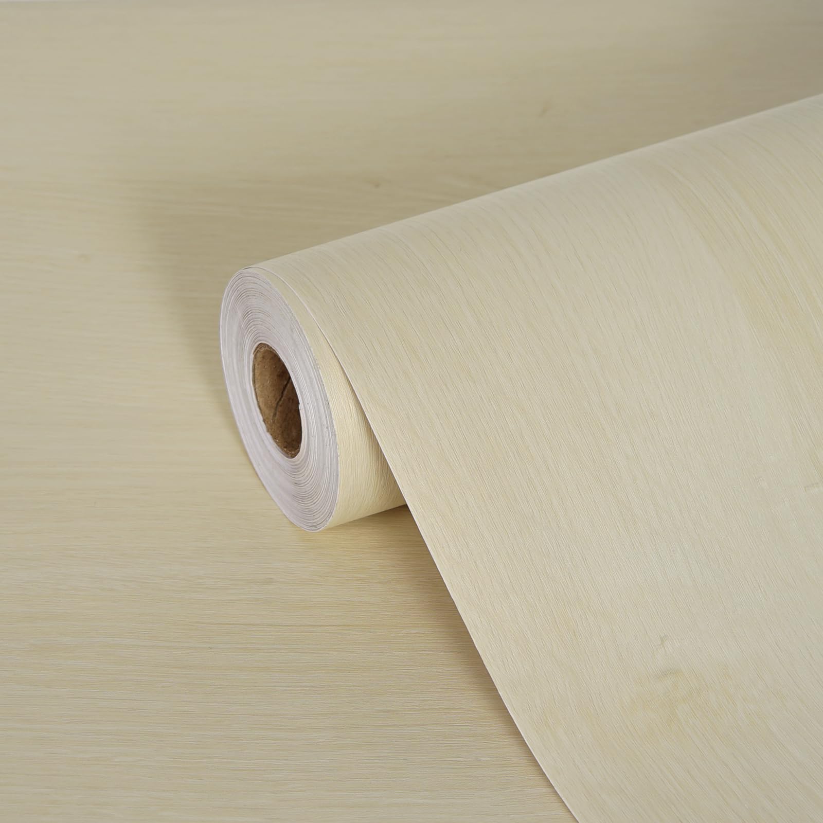 【送料無料】FOLU 壁紙シール おしゃれ 木目シート 厚手 色：A126-オフホワイト、サイズ：幅40 cm x 長さ10 m