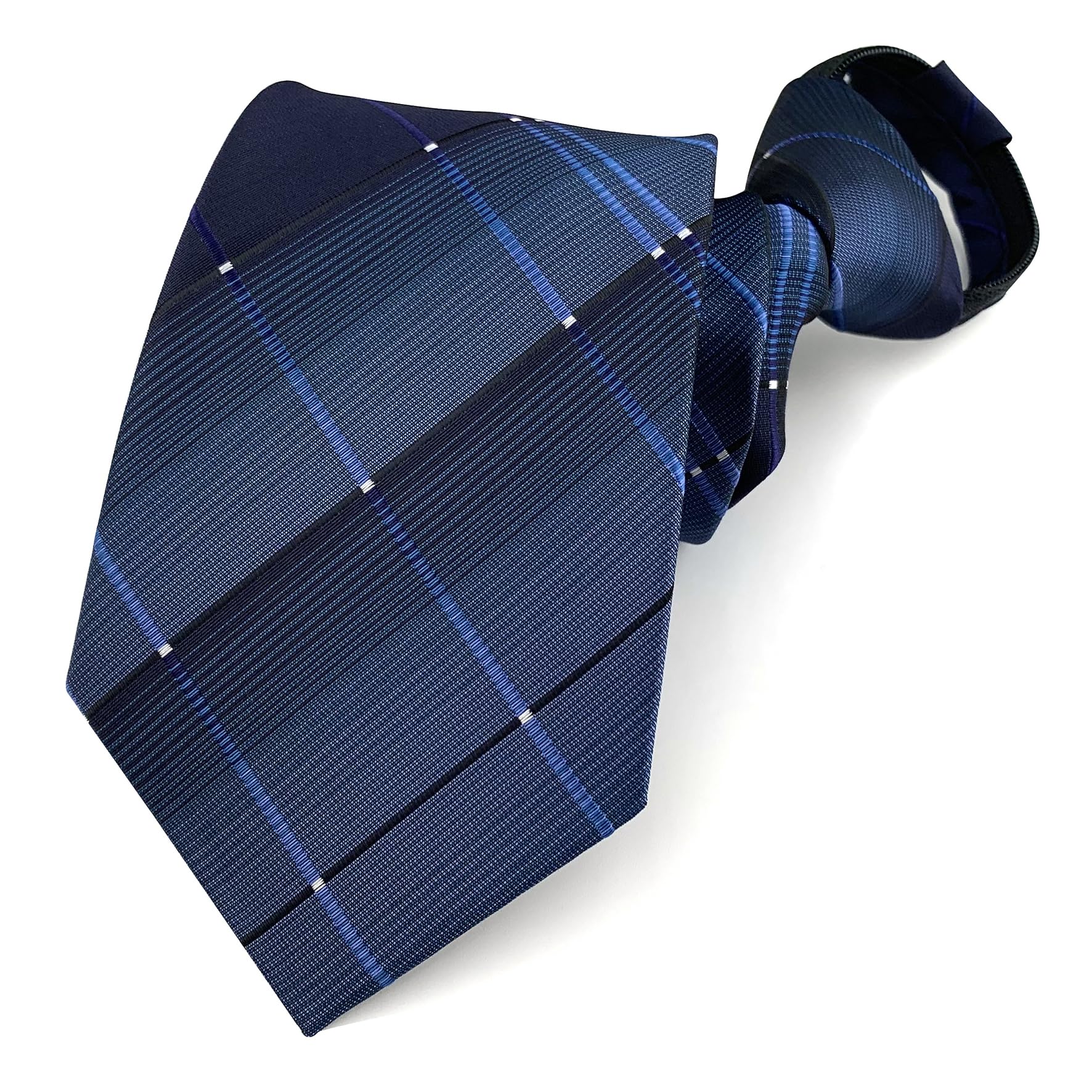 【送料無料】[QCWQMYL] ワンタッチネクタイ ジップ式 便利 簡単 3秒装着 ジッパータイプ フォーマル ビジネス 黒 礼服 礼装 結婚式 卒業式 冠婚葬祭 ネイビー ネクタイ 色：ネイビー/B、サイズ：Free Size