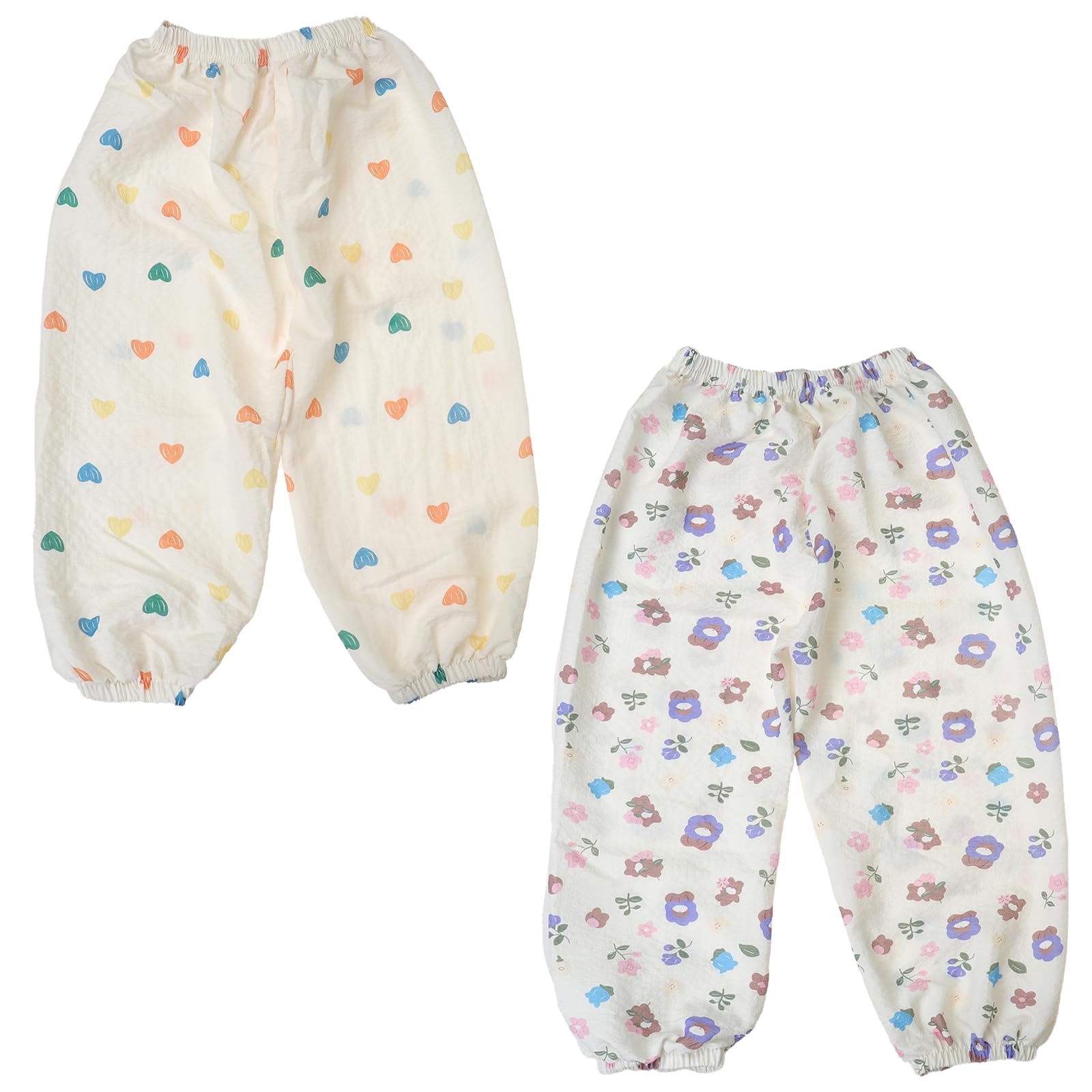 【送料無料】[YiyiLai] 春夏秋 2枚セット ロングパンツ 薄手 長ズボン 子供 子供服 キッズ 女の子 ゆったり 色：タイプB 2点セット(短めデザイン、ワンサイズアップご選択おすすめです)、サイズ：130