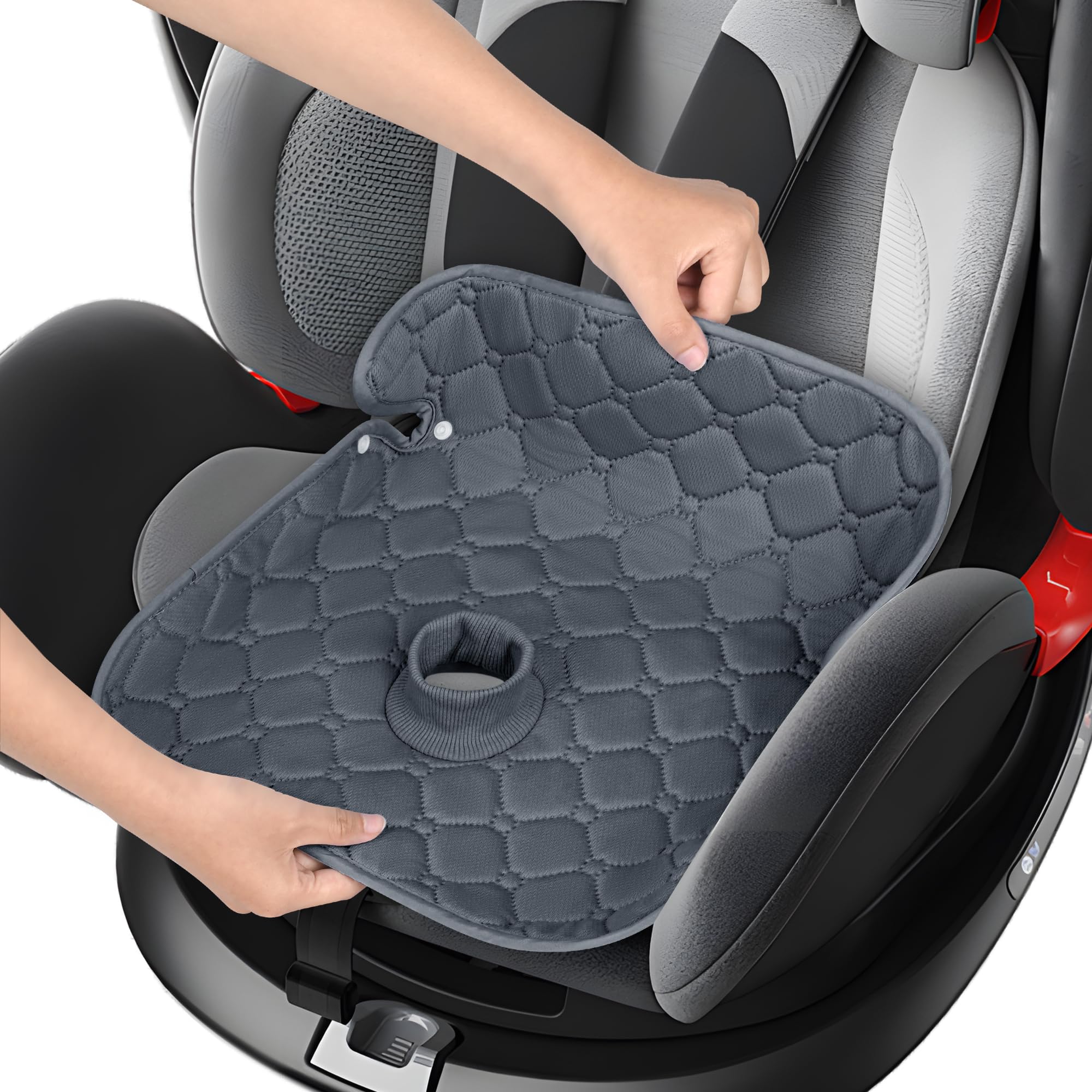 【送料無料】JEYODA ベビーシートクッション ウェットマット 防水 滑り止め 食べこぼし 柔らかく快適 お手入れ簡単 ユニバーサルタイプ 色：ダークグレー