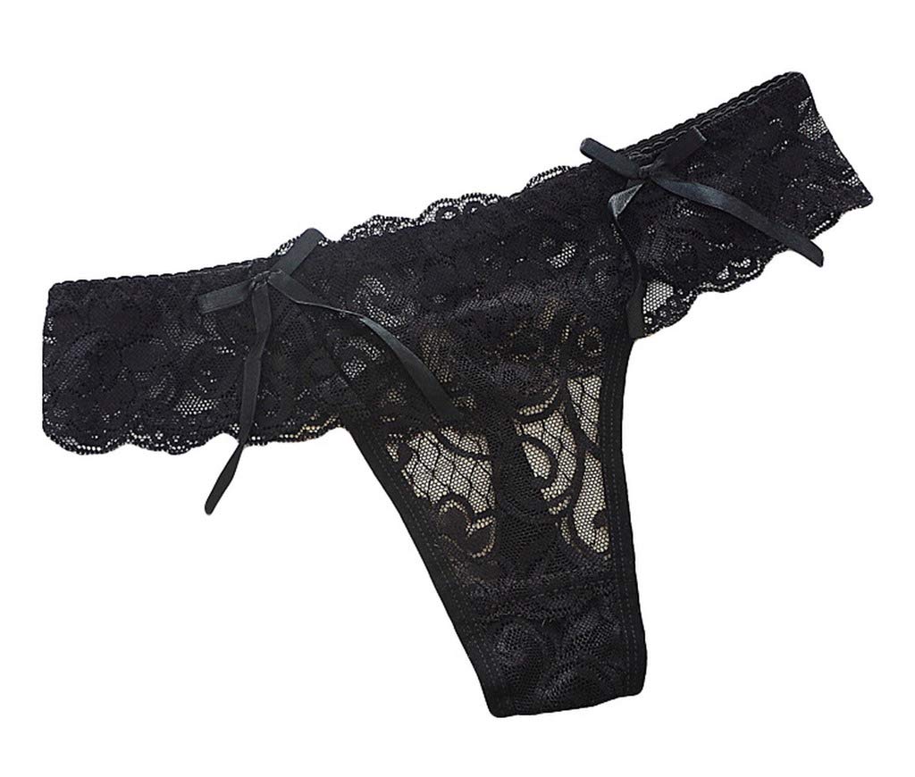 【送料無料】[Jixin4you] シースルーパンツ ショーツ レディース レース Tバックパンツ パンティ 透け 女性 下着 色：ブラック、サイズ：Free Size