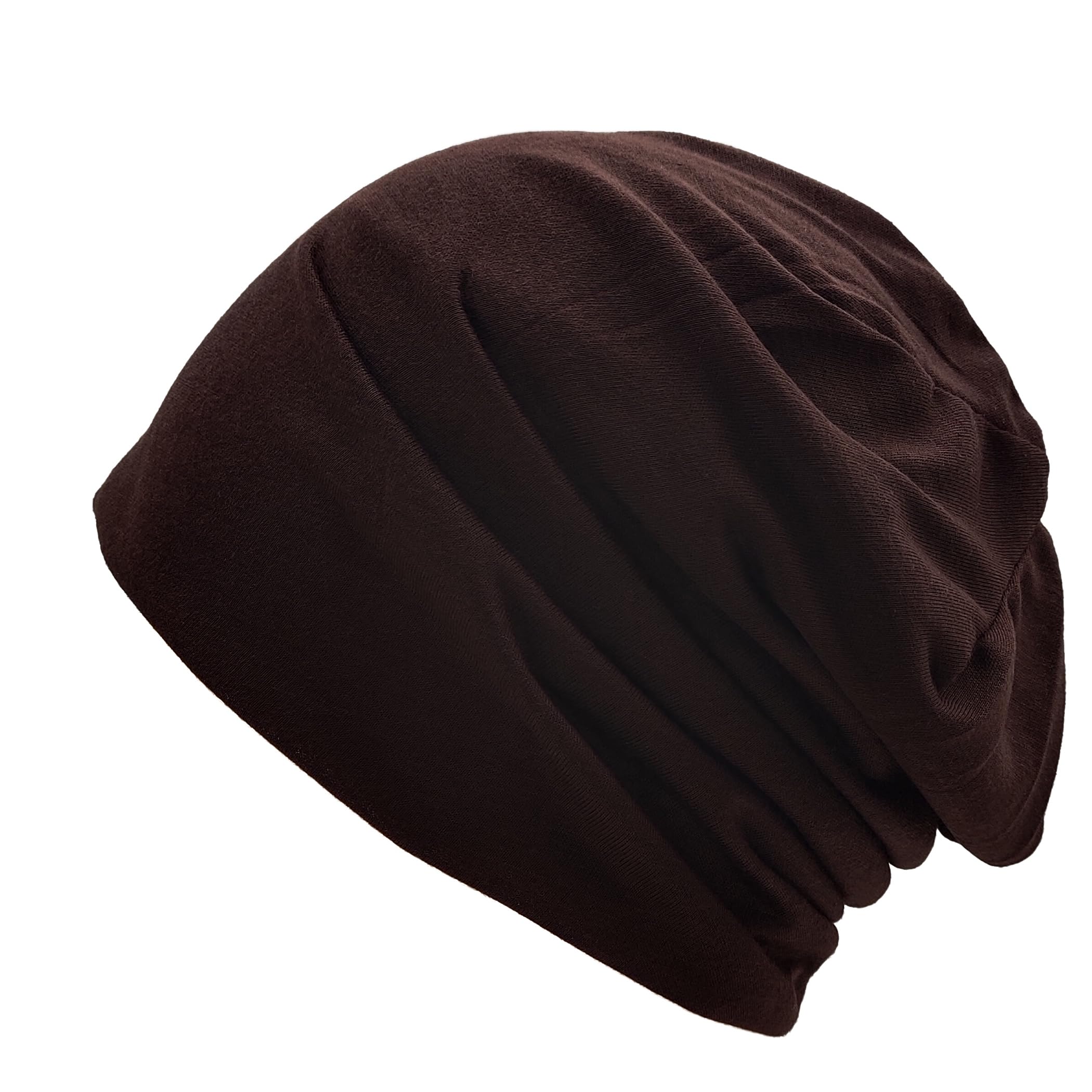 【送料無料】[Trifong] ニット帽 メンズ 無地 無檐 ストレッチ性 柔らかい 春 夏 秋【二重構造・通気性・吸汗速乾】 コットン帽子 男女兼用 薄手 おしゃれ カジュアル 帽子 色：コーヒー、サイズ：54.0-60.0 cm
