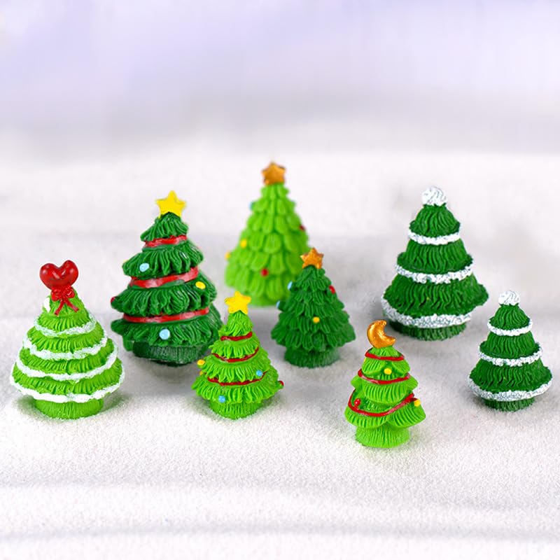 【送料無料】Moeagel クリスマス 飾り 8個セット クリスマス 置物 可愛い ミニタイプ クリスマスツリー 装飾 卓上 クリスマス デコレーション ミニチュア クリスマス 置物 クリスマス雰囲気満々 樹 色：グリーン、サイズ：ミニタイプ クリスマスツリー 装飾 8個セット