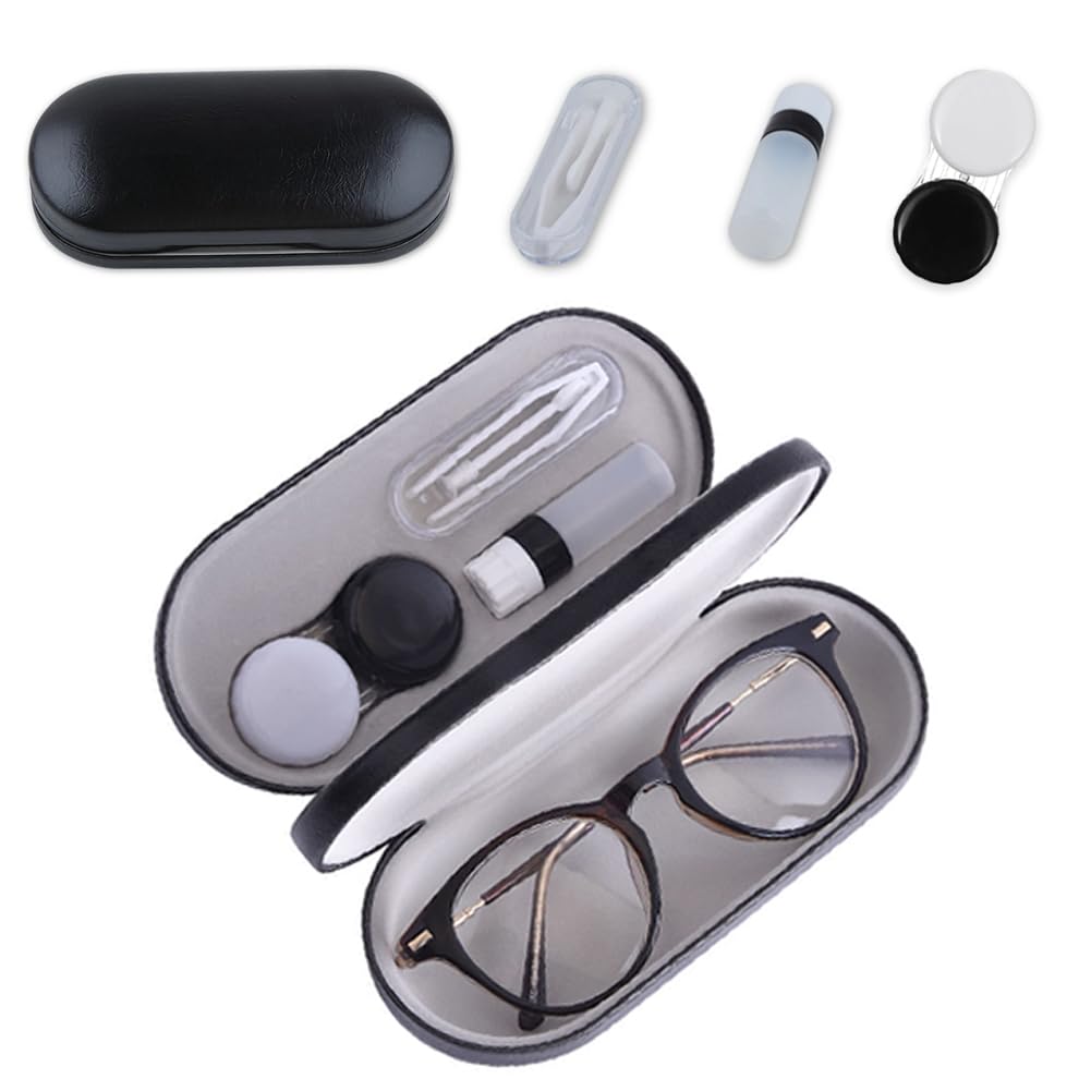 【送料無料】Moeagel メガネケース コンタクトケース 二層メガネケース 鏡付き 使いやすい コ ...