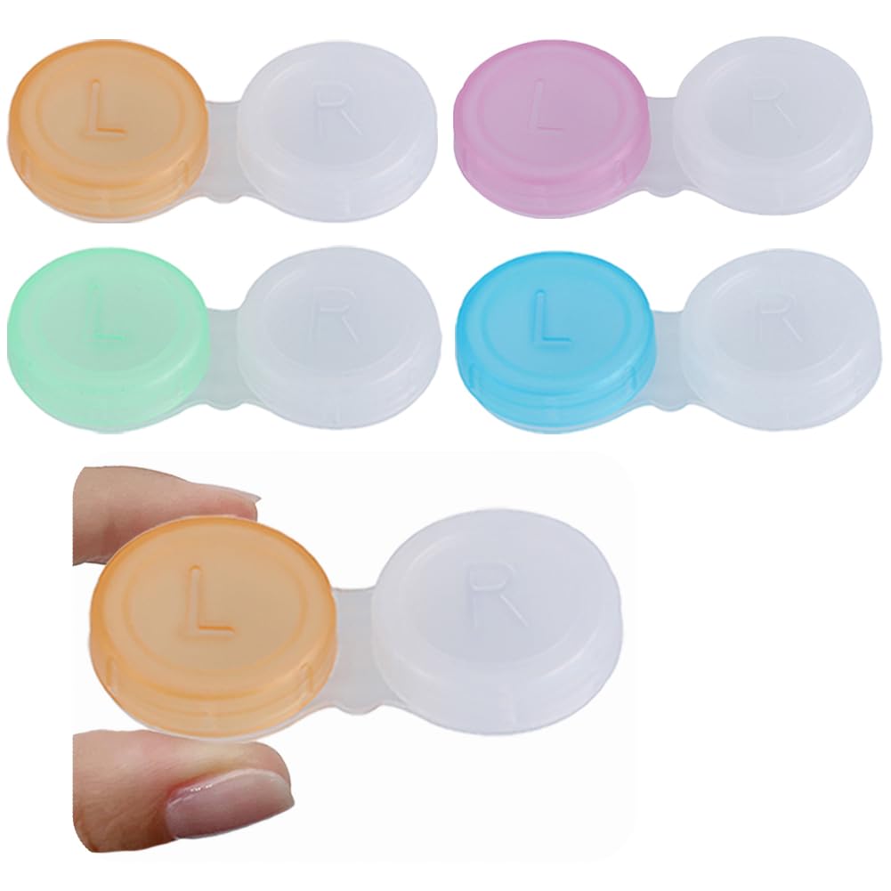 【送料無料】Moeagel コンタクトケース 4色セット コンタクトレンズケース L/R簡単に識別 半透明 中身を確認しやすい カラコンケース コンタクト収納ケース 漏れ防止 家族で使い分けに便利 軽量 携帯便利 旅行 外出 出張用 [並行輸入品] 色：4色セット