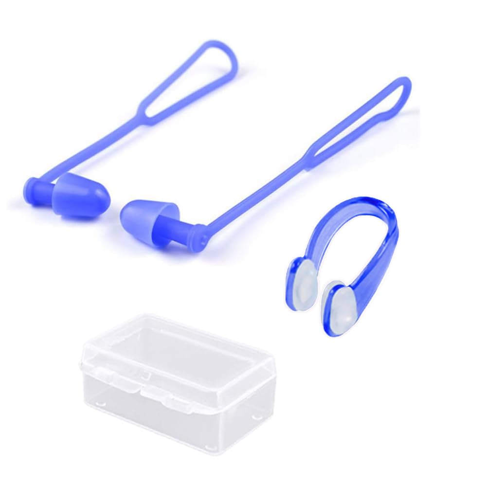 商品情報商品の説明素材：シリコン　カラー：ブルー パッケージ内容：紐付きスイミング耳栓*1セット、防水ノーズクリップ*1セット、収納ケース*1個主な仕様 スイミング用コード付き耳栓 ：コード付きタイプの耳栓なので、耳栓 をゴーグルに結び付けて紛失を防ぐことができます。耳から外れても紛失しにくいです。特徴：スイミング耳栓は外耳道にフィットする立体形状設計を採用しており、水泳やサーフィンの際に耳を効果的に保護します。さまざまな人々の装着ニーズに適応し、長時間装着しても耳に不快感を与えません。男女兼用。水泳、サーフィン、初心者、ウォータースポーツに幅広く応用。防水設計：ノーズクリップ耳栓セットは防水設計で、ノーズクリップも鼻孔をしっかり密閉し、水泳中に耳や鼻に水が入るのを防ぎます、安心してご使用ください。収納ケース付き：各セットには、紛失を防ぎ、何度でも使用できる高品質のクリアケースが付属しています。収納にも持ち運びにも便利です。高品質：水泳耳栓、ノーズクリップは高品質シリコン材質を採用し、柔らかくて快適です。さらに、洗濯可能で耐久性に優れていますので、繰り返し使用可能。素材：シリコン　カラー：ブルー パッケージ内容：紐付きスイミング耳栓*1セット、防水ノーズクリップ*1セット、収納ケース*1個
