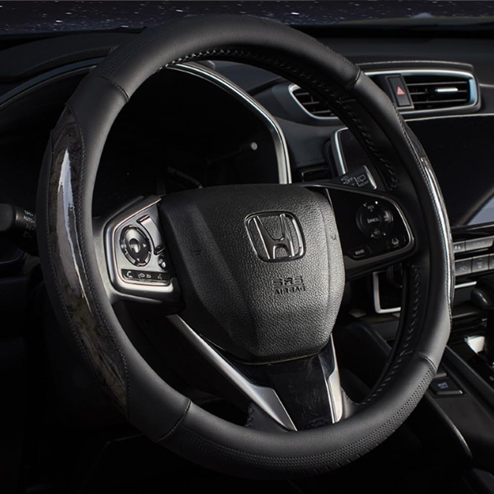 【送料無料】TATACLEA 車のステアリングホイールカバー、ピーチ木目スプライスカーボンファイバー ...