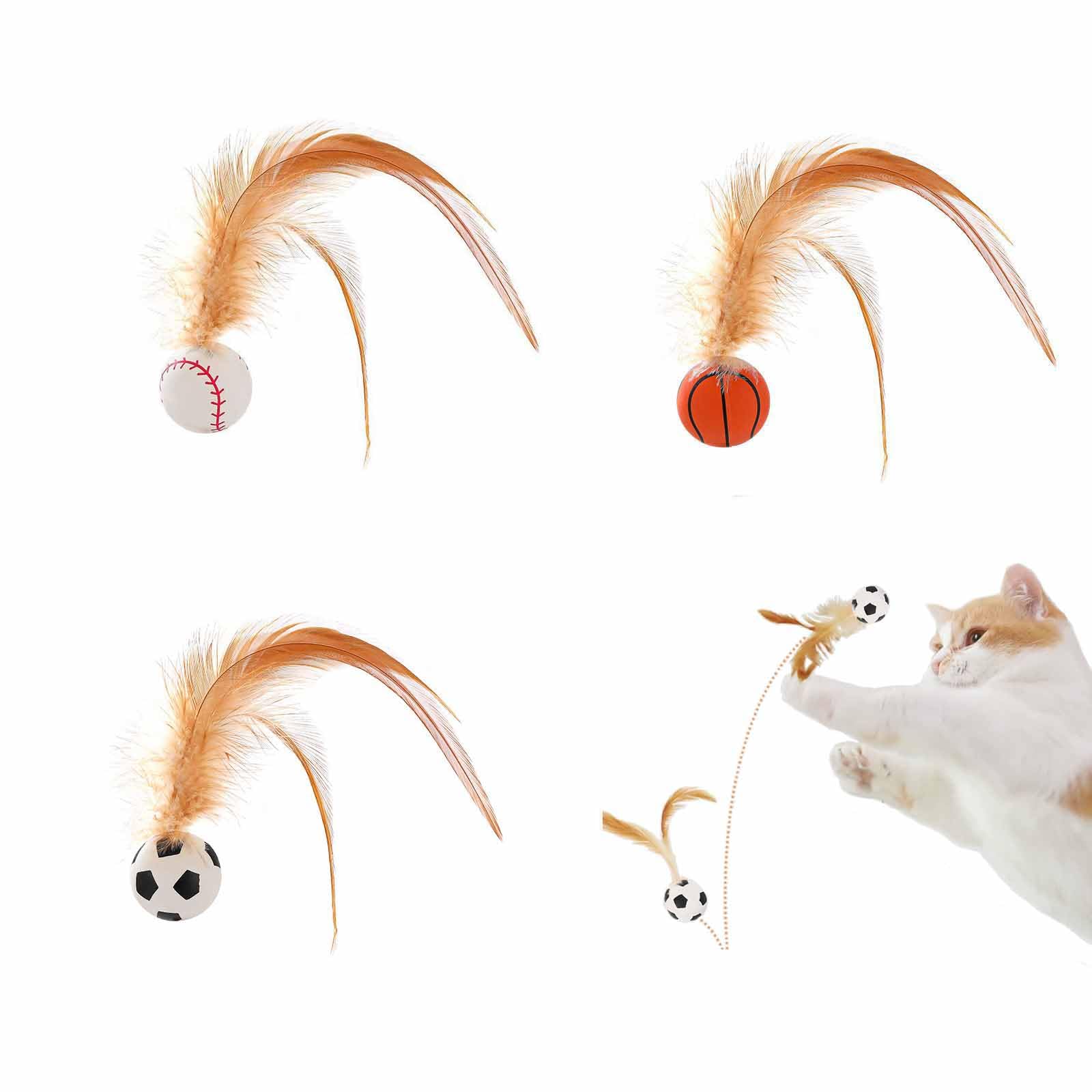 【送料無料】Eedoeccs 猫のおもちゃ 猫玩具 インタラクティブな猫のボール 羽のある猫のボール ...