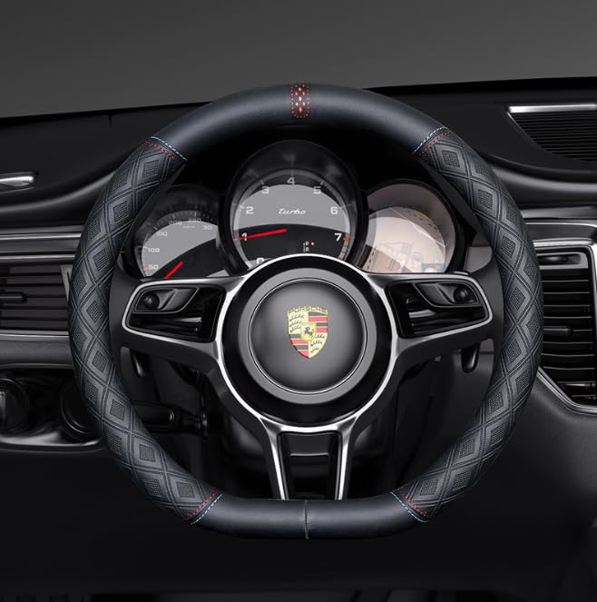 【送料無料】TATACLEA ステアリングホイールカバー、ナッパレザーで完全に覆われ 外径 38 cm 色：ダイ..