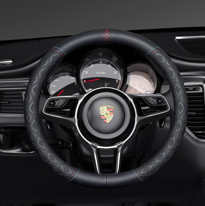 【送料無料】TATACLEA ステアリングホイールカバー、ナッパレザーで完全に覆われ 外径 38 cm 色：ダイ..