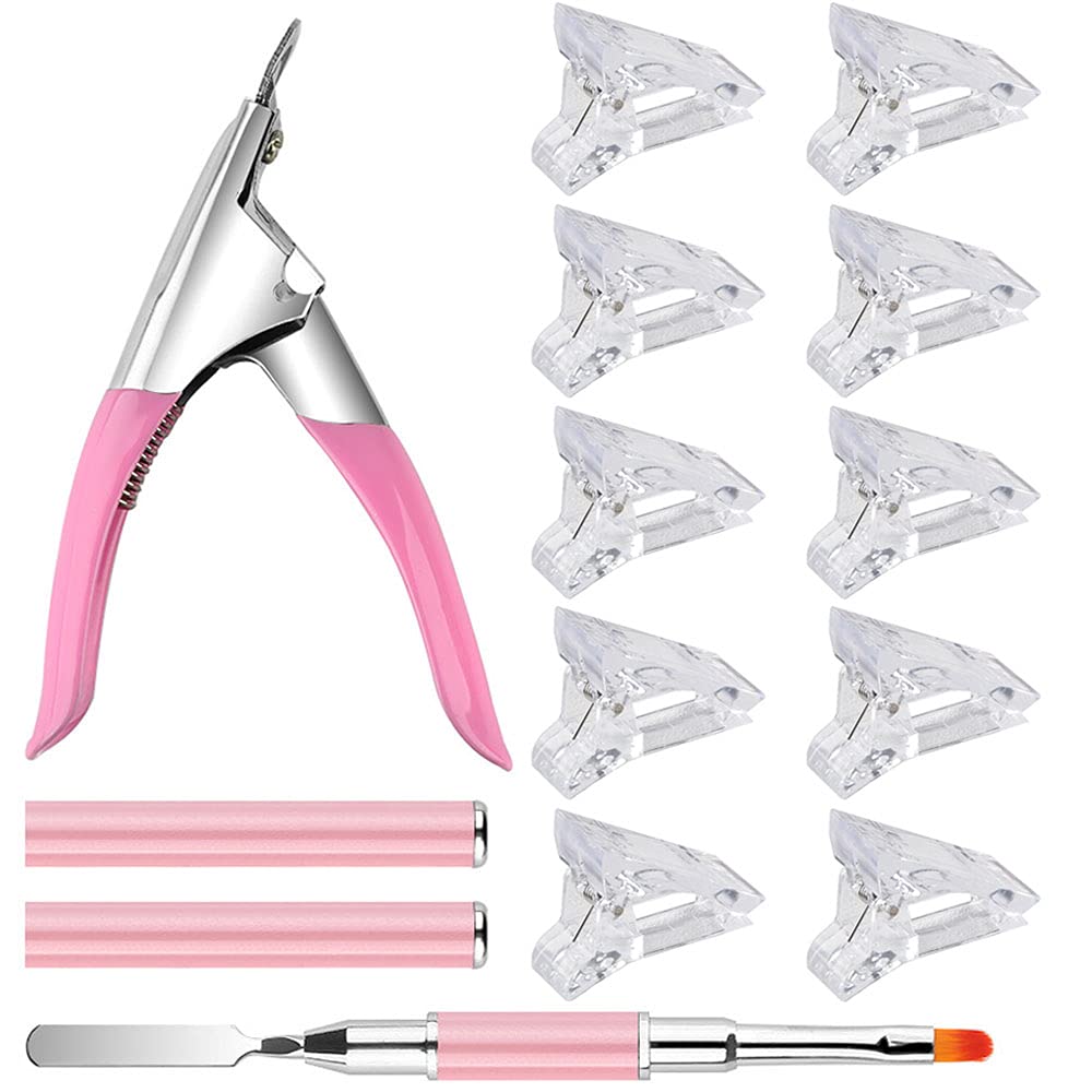 【送料無料】12個セットジェルネイルエクステンションキット ネイルチップクリップ ネイルクリップ 10..