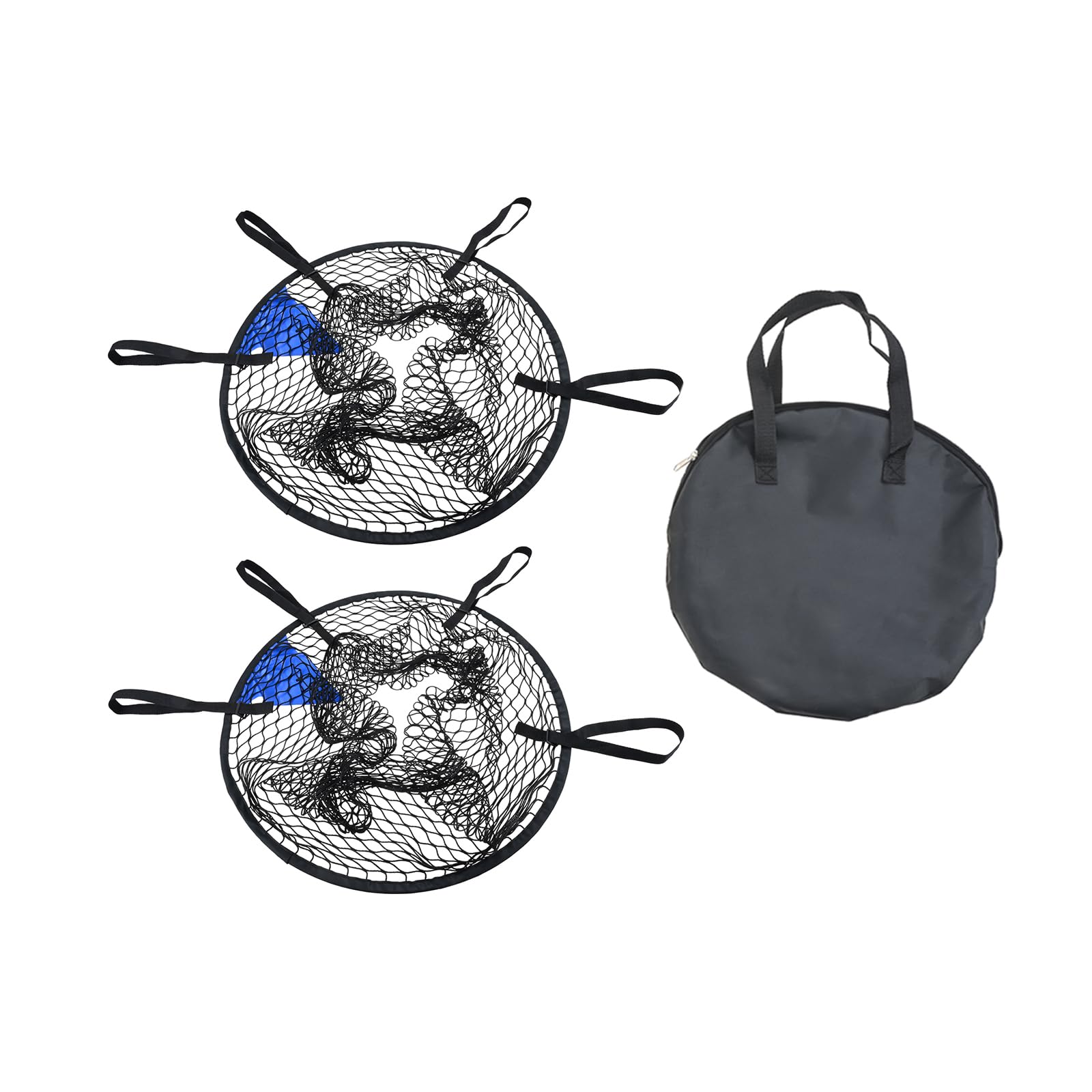 【送料無料】MUXSAM 2個サッカーゴール ターゲットネット コーナーネット サッカー練習 射撃精度トレーニング 折りたたみ式 ポータブル トップビン ゴールネット キックターゲット シュート精度向上 収納袋付き 色：ブラック、サイズ：58cm