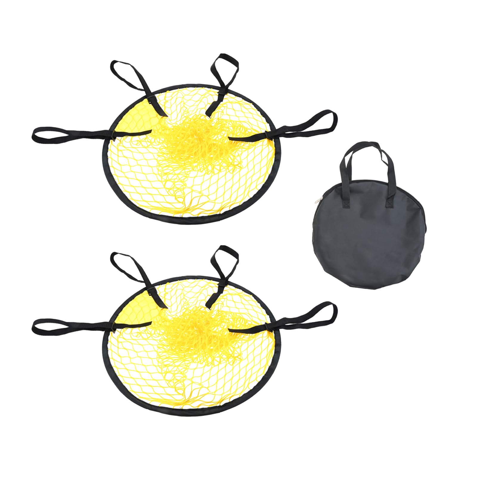 【送料無料】MUXSAM 2個サッカーゴール ターゲットネット コーナーネット サッカー練習 射撃精度トレーニング 折りたたみ式 ポータブル トップビン ゴールネット キックターゲット シュート精度向上 収納袋付き 色：イエロー、サイズ：45cm