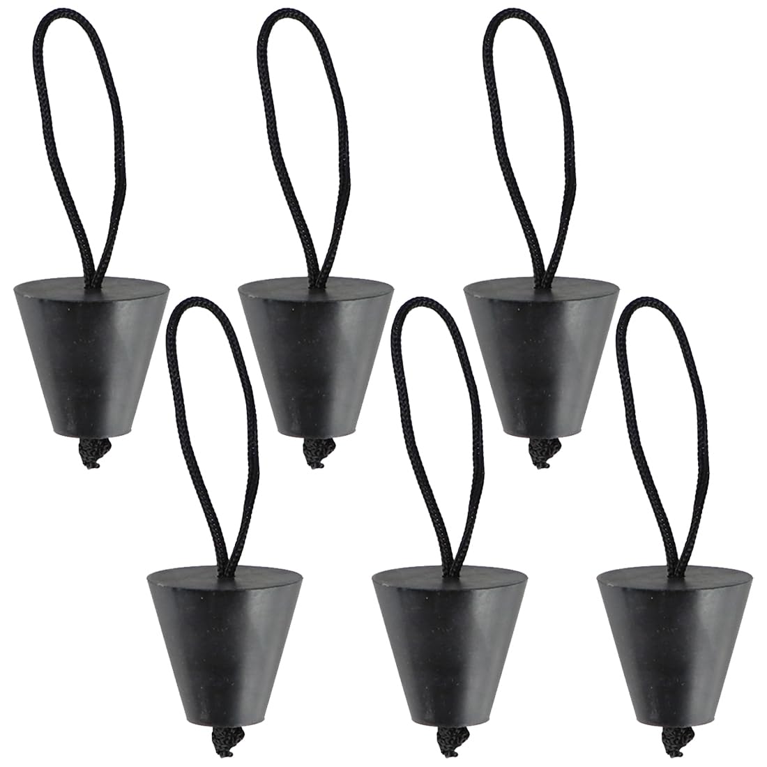 【送料無料】6個 スカッパー プラグ キット カヤックドレンプラグ クシリコンカヌードレンホールストッパー カヤック アクセサリー ユニバーサル カヌー用 ストリング付き 黒 色：1