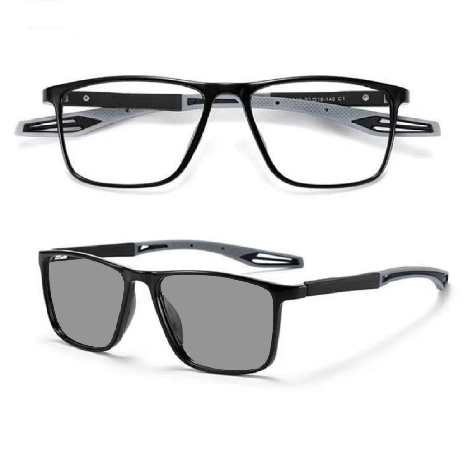 【送料無料】[REONAS] ブルーライトカット メガネ + 調光 変色 パソコンメガネ PCワーク 外出時は サン..