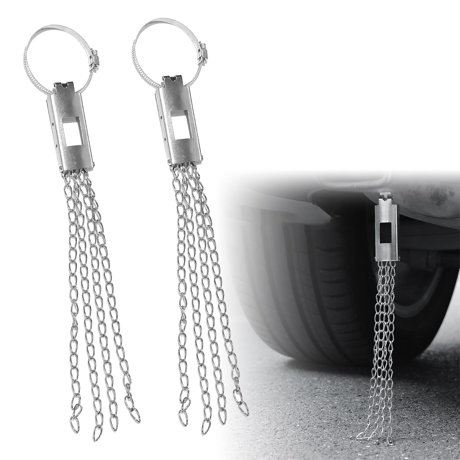 【送料無料】HanaHaul 車 静電気除去 2本セット アーシング アースベルト 長さ約33cm 車アースベルト 汎用 マフラーアース 静電気防止 便利取付 静電気防止グッズ ほとんどの車 エンジンに対応 丈夫で耐久性があります [並行輸入品]