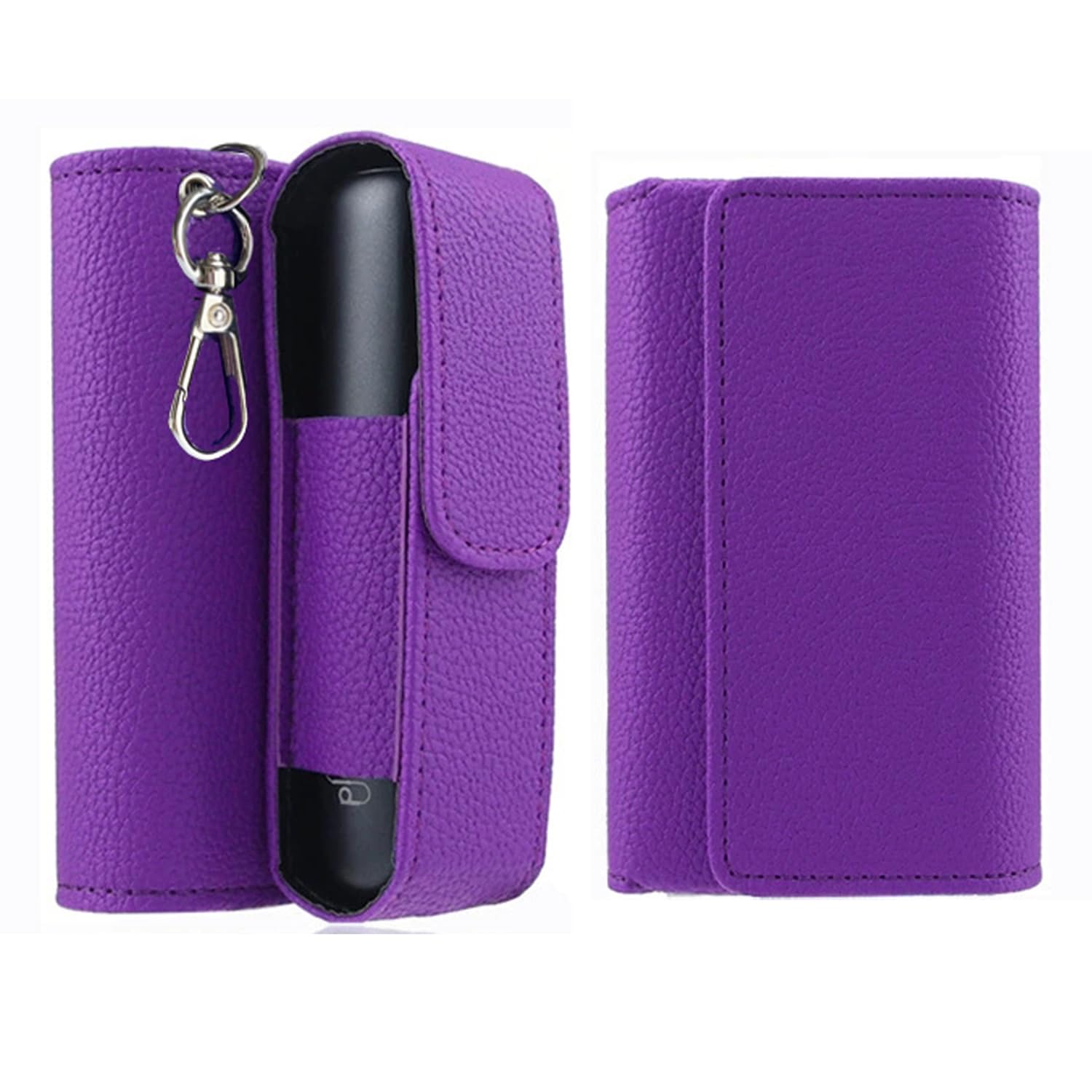 【送料無料】MOICUU プルームオーラに適合するケース Ploom auraに使用できるカバー Ploom aura用カバー 【たばこ＆アクセサリ一体収納】加熱式たばこ用 ヒットスティック収納 キーホルダーに付き 色：パープル