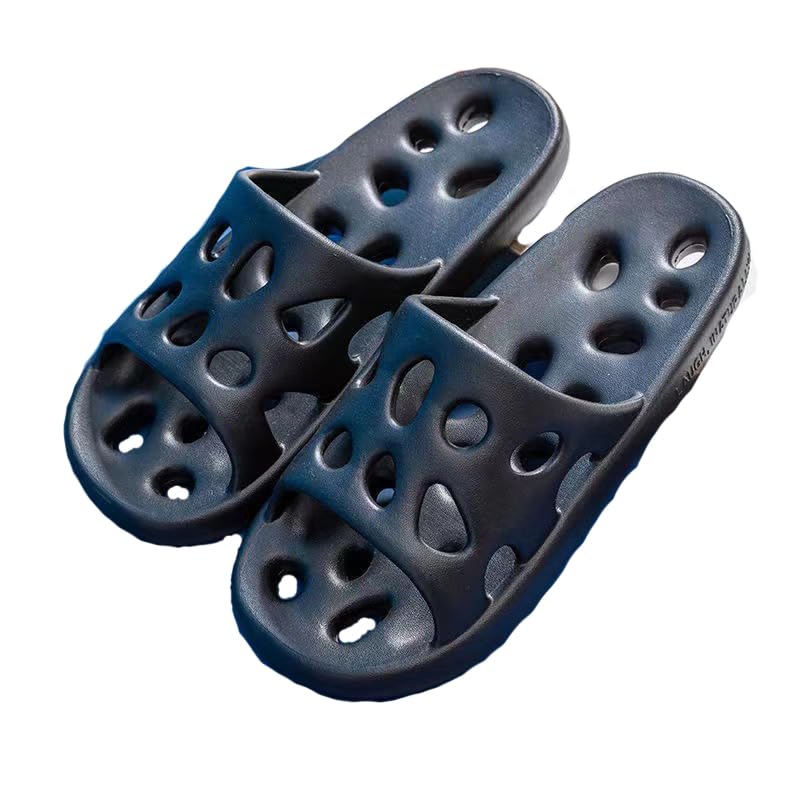 【送料無料】サンダル スリッパ 水切り ベランダ 室内サンダル 穴あきソール 超軽量 抗菌防臭 履き心地のよい トイレスリッパ 滑り止め 健康スリッパ お風呂/浴室/来客用/ルーム 男女兼用 色：ブラック、サイズ：27.0 cm