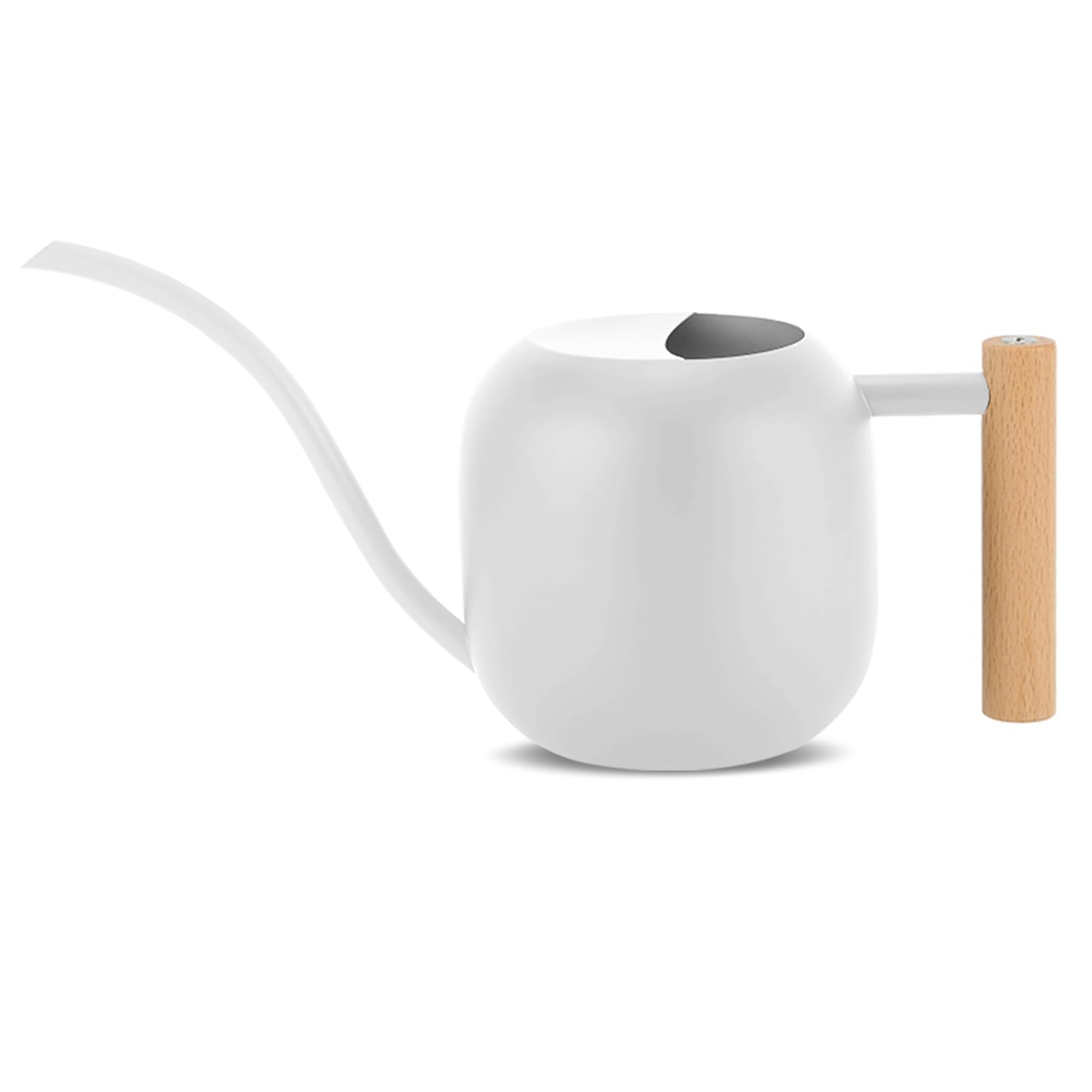 【送料無料】LanQii じょうろ 如雨露 ジョウロ 1200ml ピッチャー ウォーターポット 木製ハンドル ステンレス製 植物 園芸 アンティーク調 インテリア アウトドア おしゃれ 観葉植物 掃除 水差し 散水 安定した散水が行える ガーデニング 色：ホワイト、サイズ：1000 ml