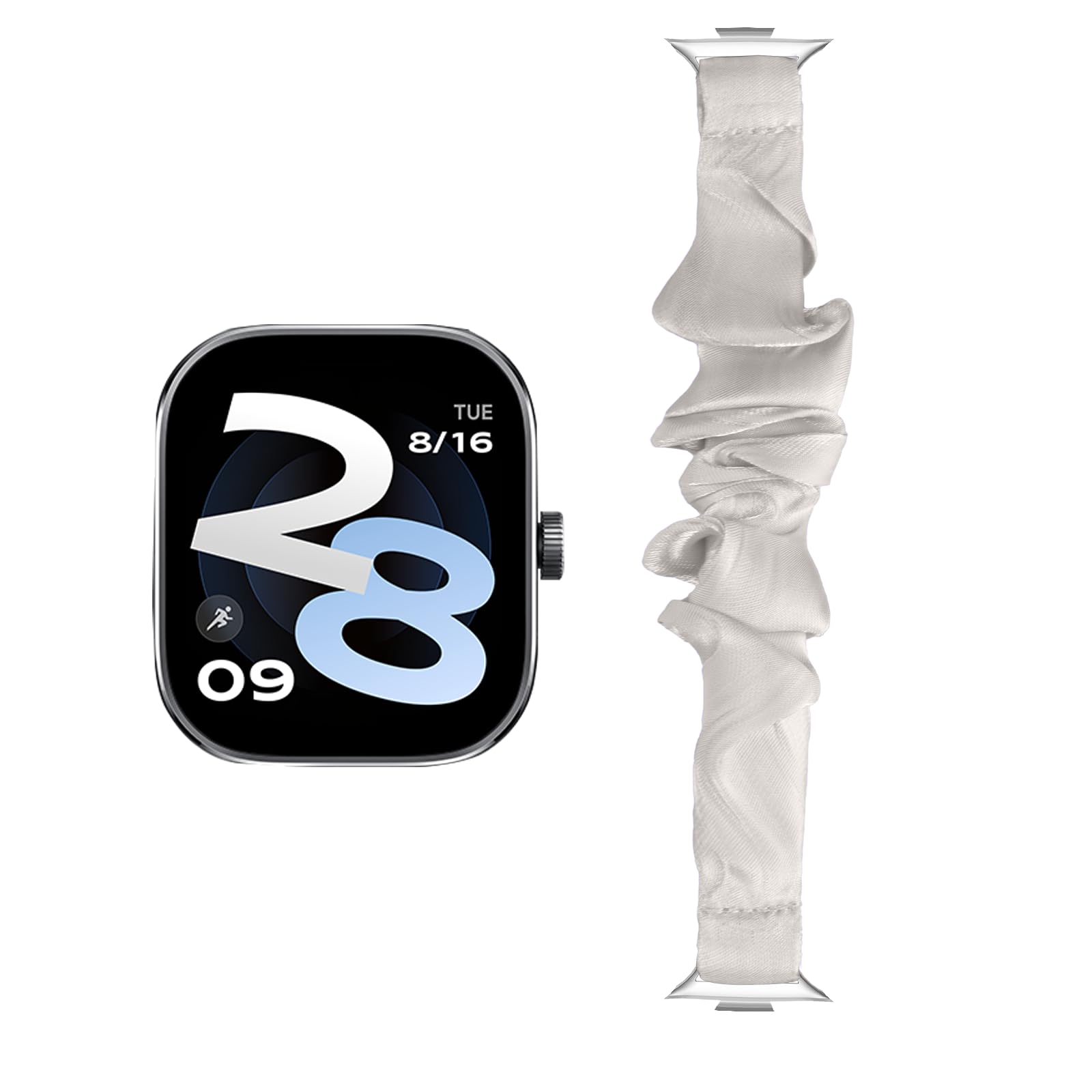 【送料無料】[LanQii] バンド 用の Xiaomi Redmi Watch 5 対応/用の Xiaomi Redmi Watch 4 対応 バンド シルクバンド シュシュ おしゃれ スポーツ ベルト 可愛 レディース 柔軟 アクセサリー ストラップ 替えベルト 交換ベルト 色：スターライトカラー(2.0)