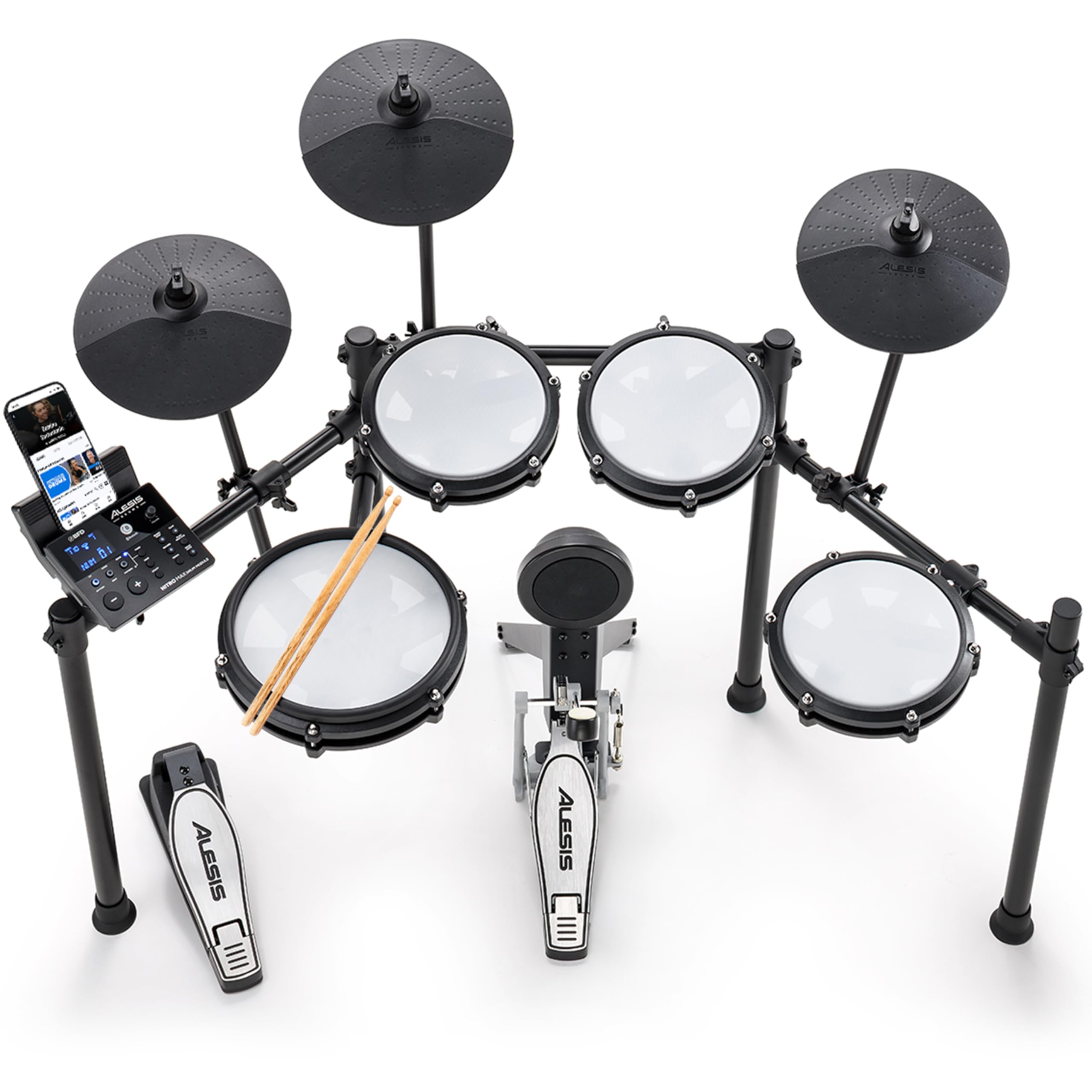 【送料無料】Alesis Nitro Max Kit 電子ドラム セット 静音メッシュパッド 折りた ...