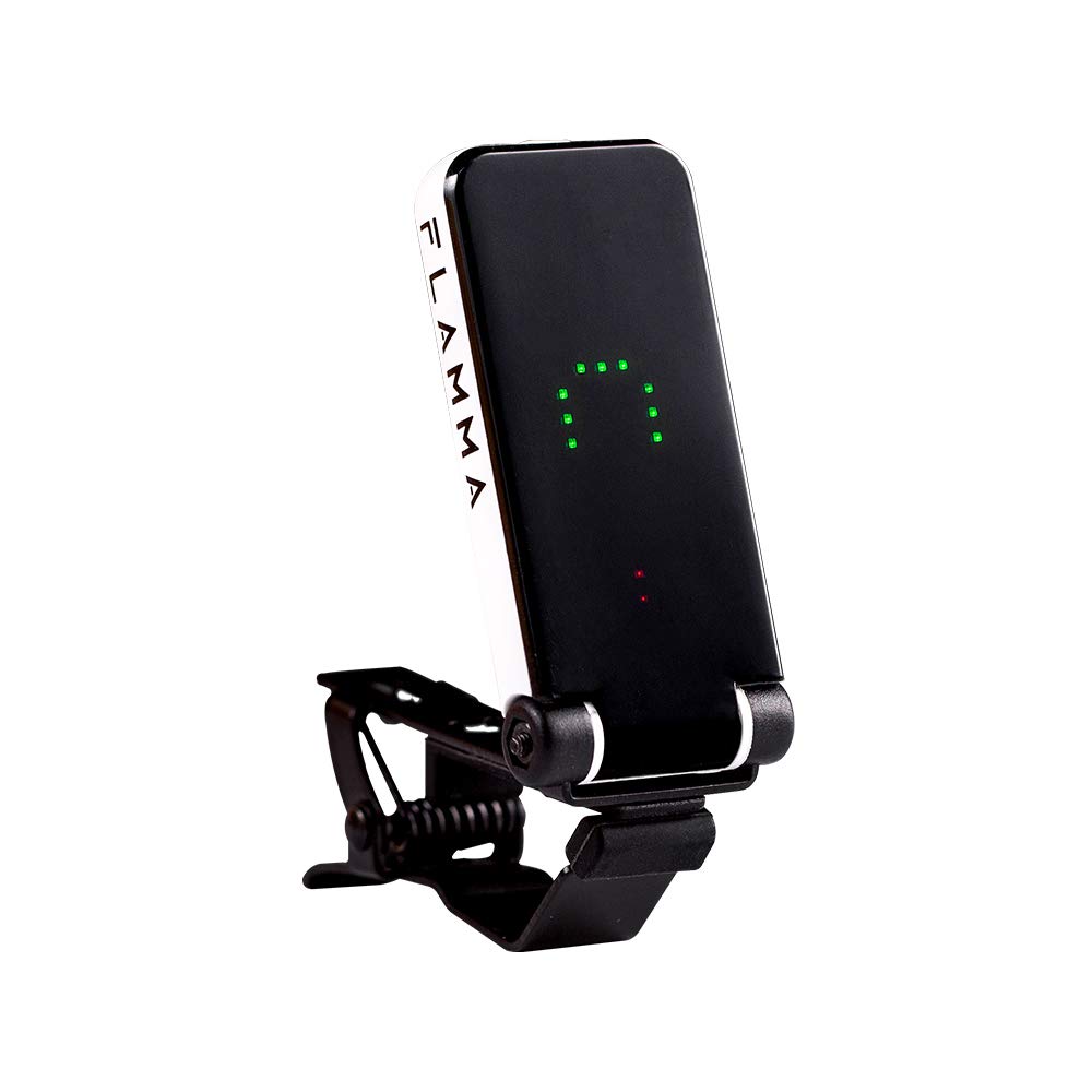 【送料無料】FLAMMA FT01 クリップ-オン チューナー ギター ベース ウクレレ用 色：ホワイト