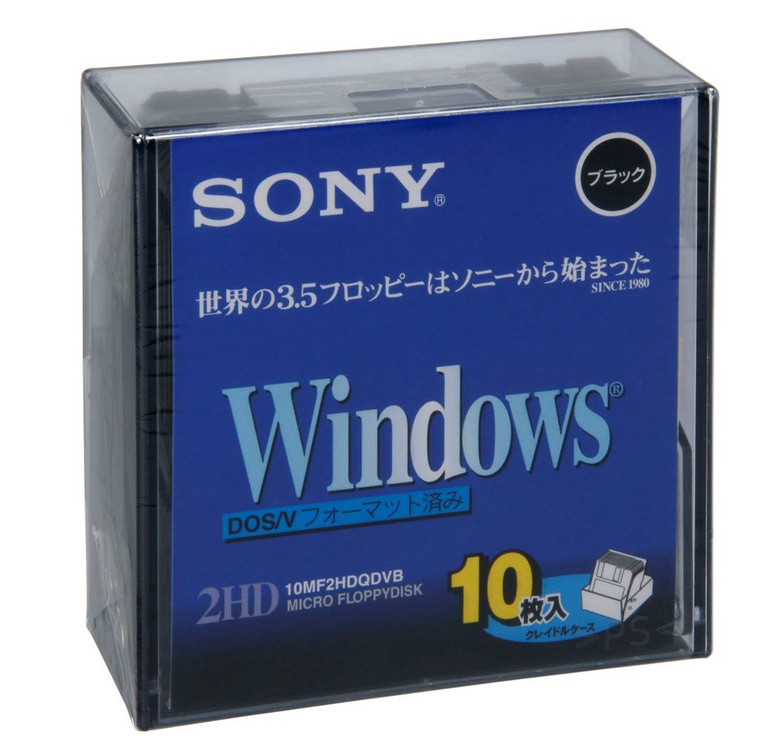 【送料無料】SONY 2HD フロッピーディスク DOS/V用 Windowsフォーマット 3.5インチ ブラック 10枚入り 10MF2HDQDVB 色：ブラック