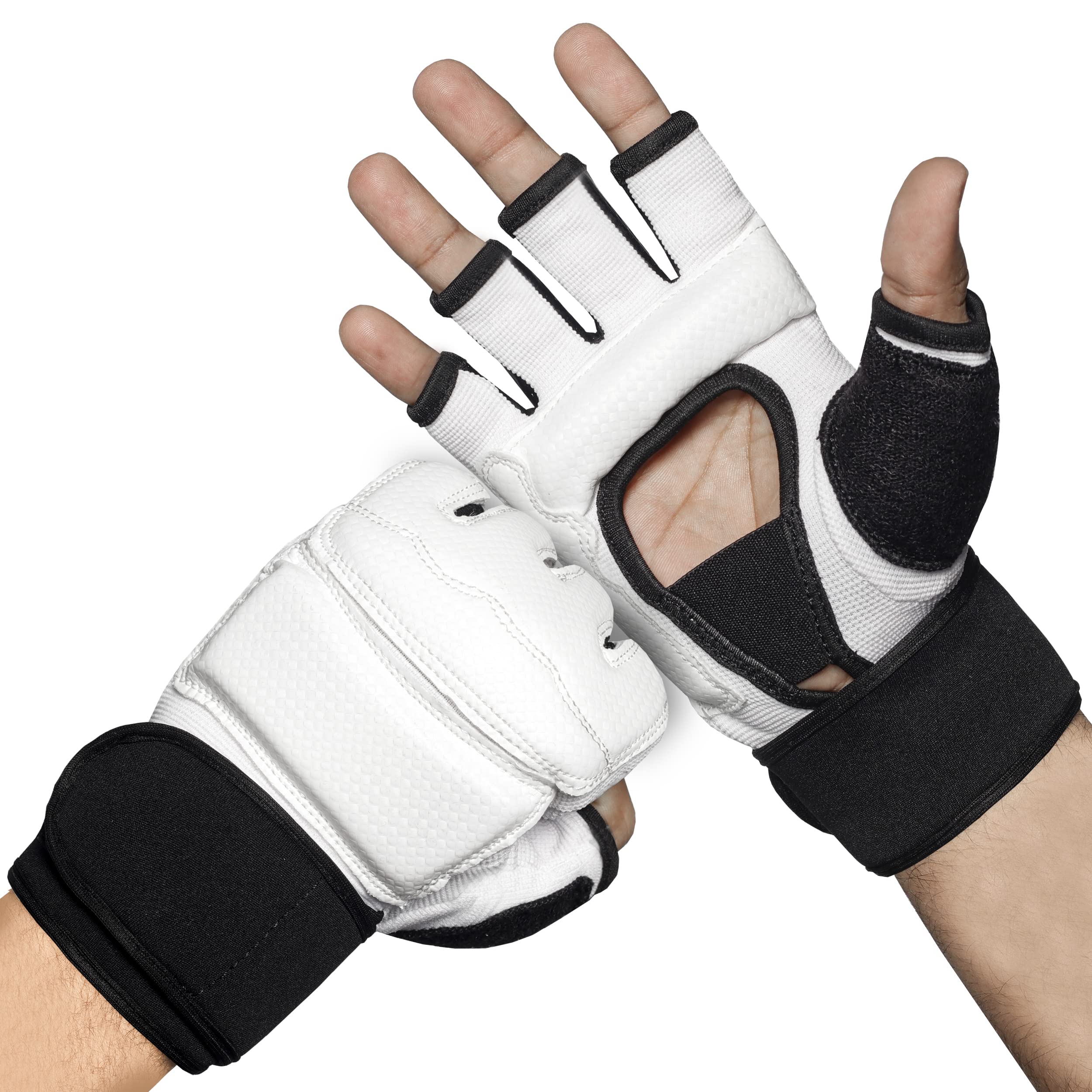 【送料無料】Beingfit オープンフィンガー グローブ ボクシンググローブ パンチンググローブ 色：ホワ..